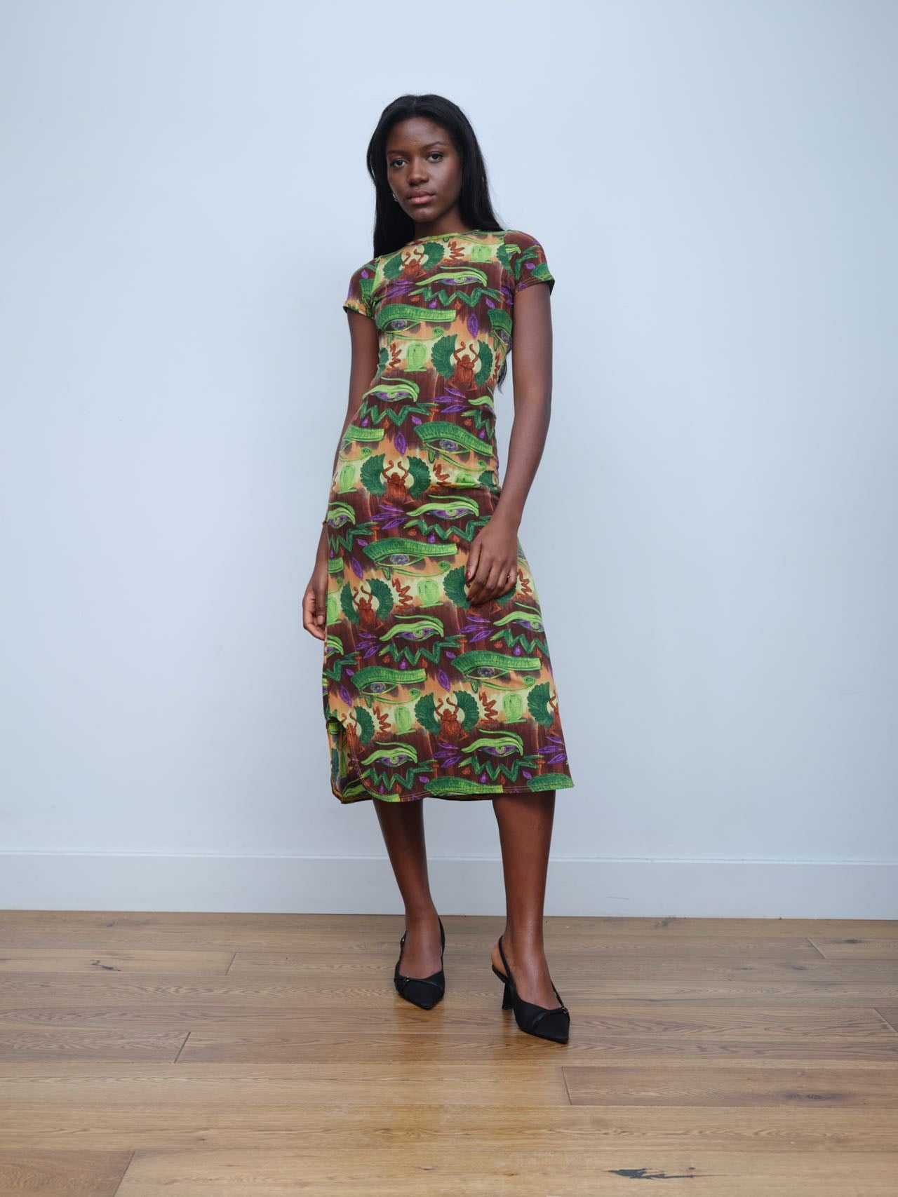 Jean Paul Gaultier Gothic-Eye Print Dress