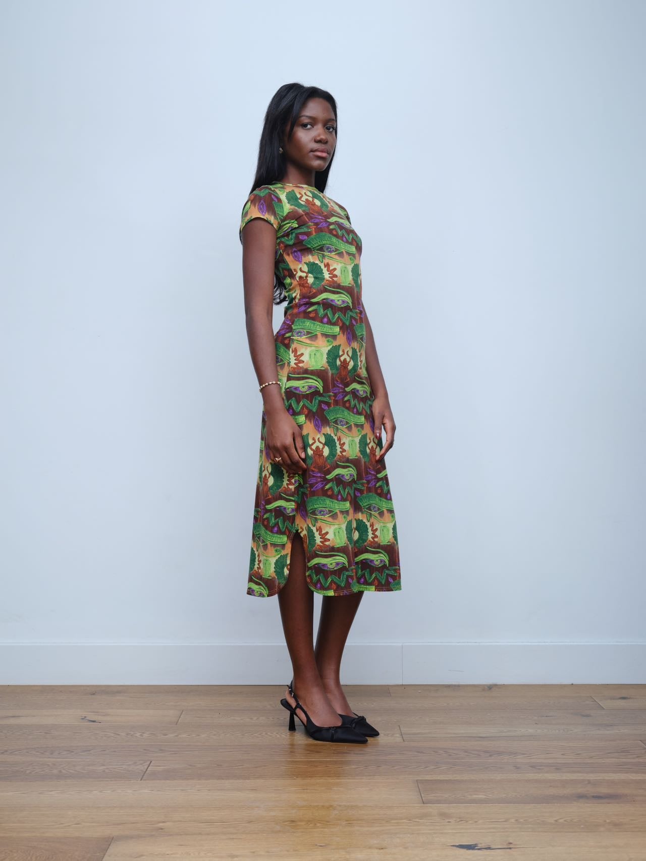 Jean Paul Gaultier Gothic-Eye Print Dress