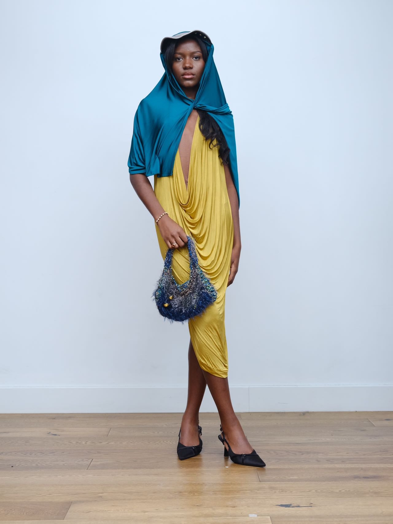 YAONOVA Moss-Metallic Hand-Crocheted Alien Terrain Bag