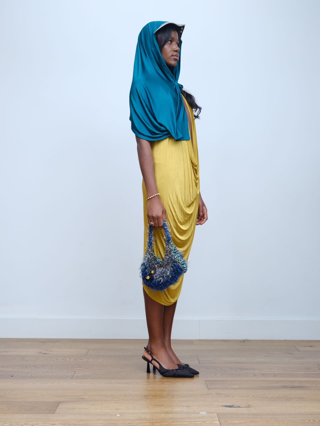 YAONOVA Moss-Metallic Hand-Crocheted Alien Terrain Bag