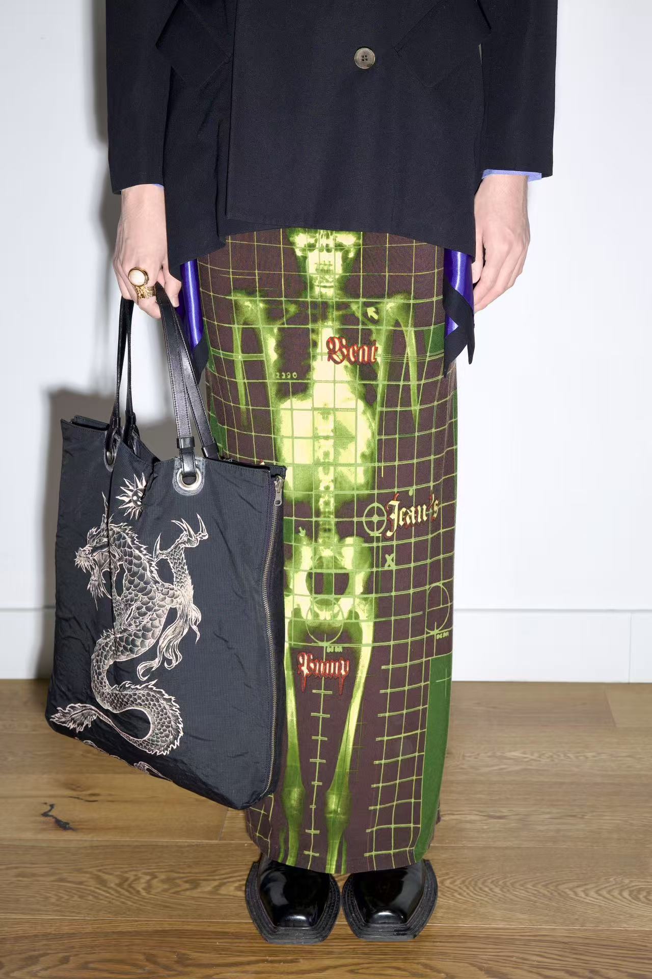 Jean Paul Gaultier S/S 1996 “Cyberbaba” X-ray Skeleton Mesh Skirt