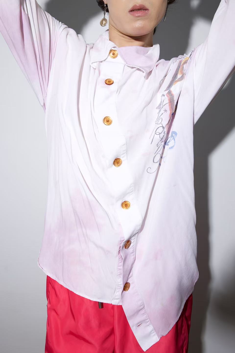 Vivienne Westwood “Wine Drunken” Graffiti Cotton Shirt