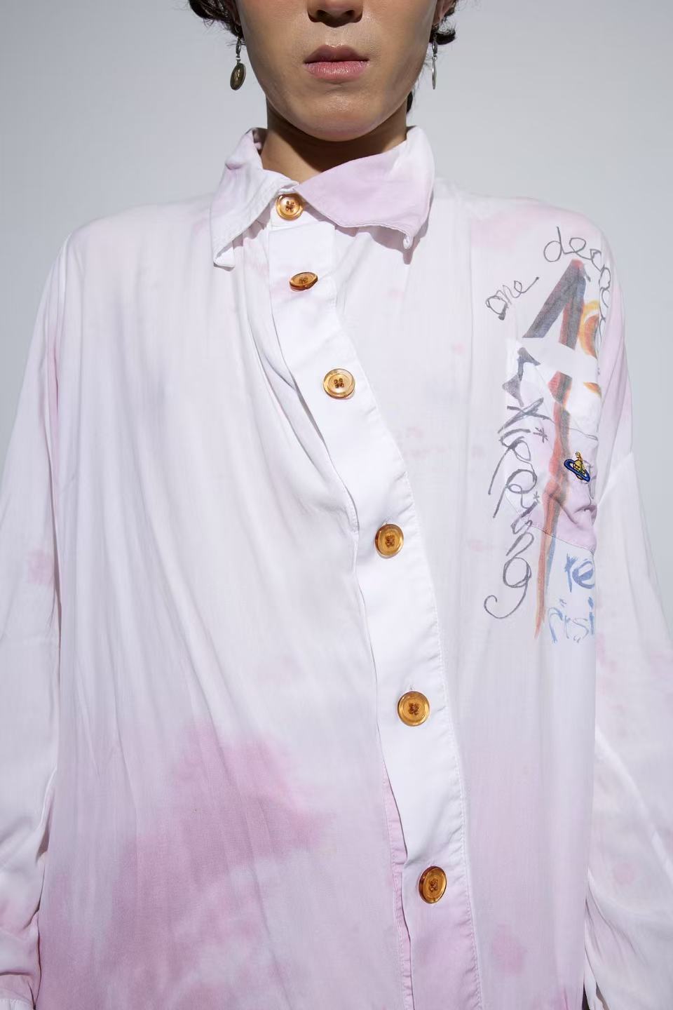Vivienne Westwood “Wine Drunken” Graffiti Cotton Shirt