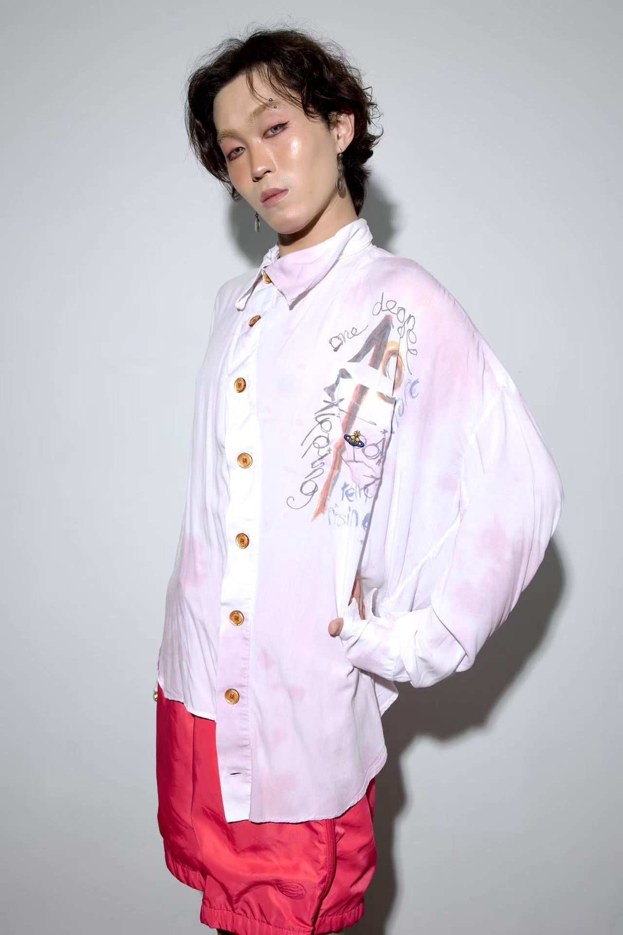 Vivienne Westwood “Wine Drunken” Graffiti Cotton Shirt