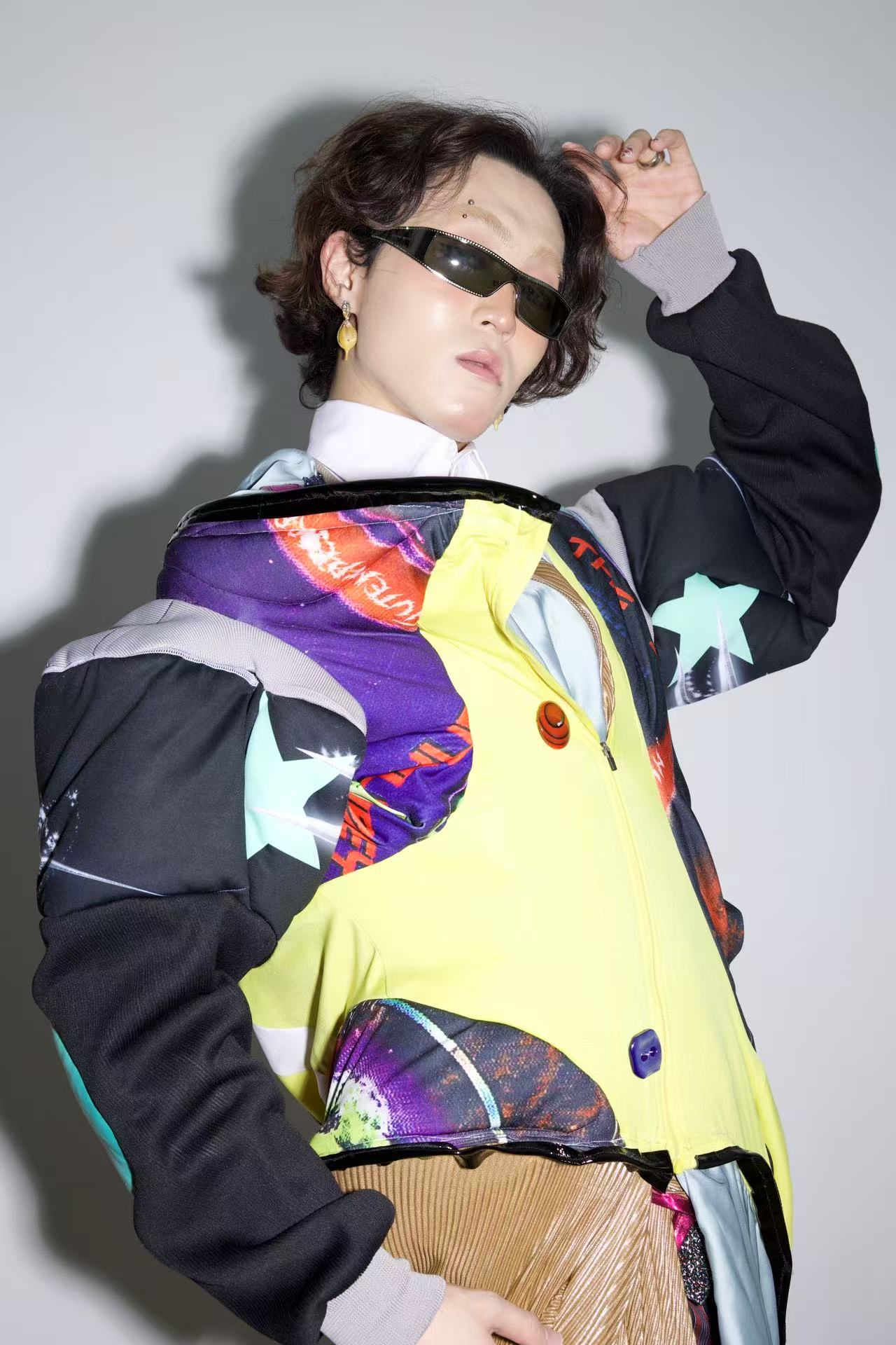 YAONOVA Reconstructed Dual-Layer Jersey Jacket