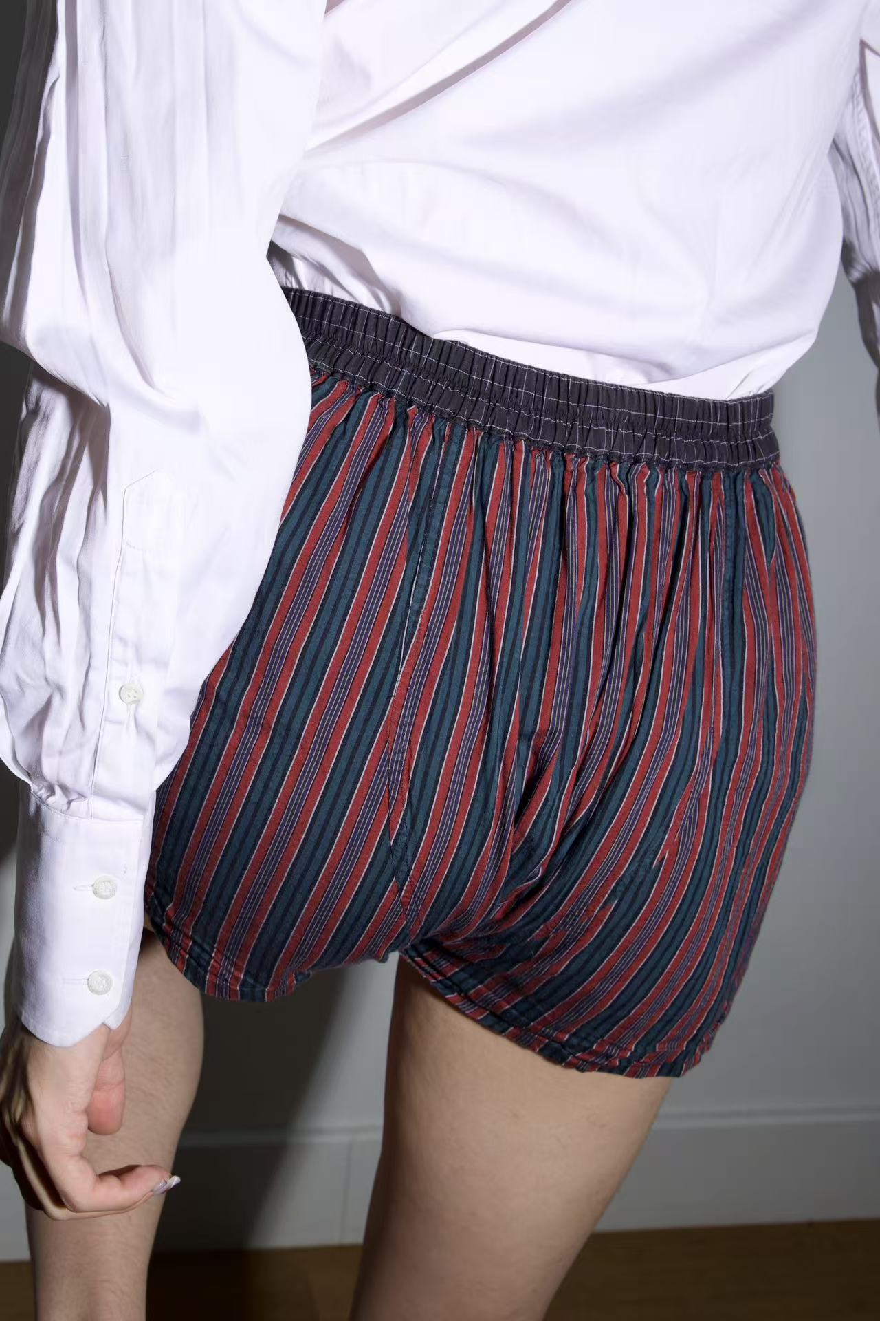 Vivienne Westwood World's End Navy and Red Stripes Cotton Shorts