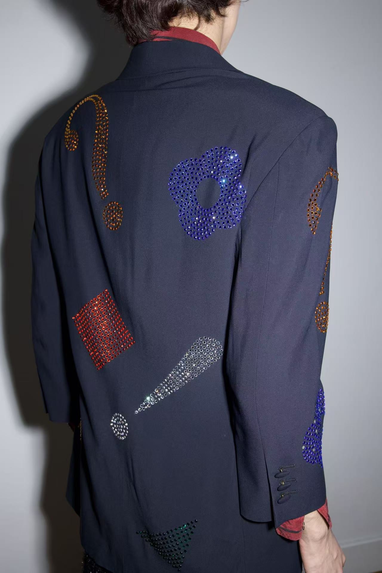 Moschino Couture Vintage Rhinestone Punctuation Blazer