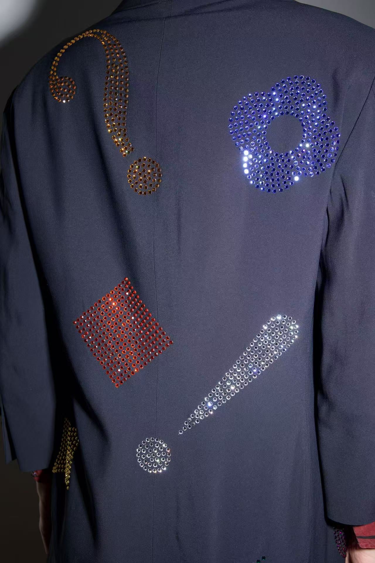 Moschino Couture Vintage Rhinestone Punctuation Blazer