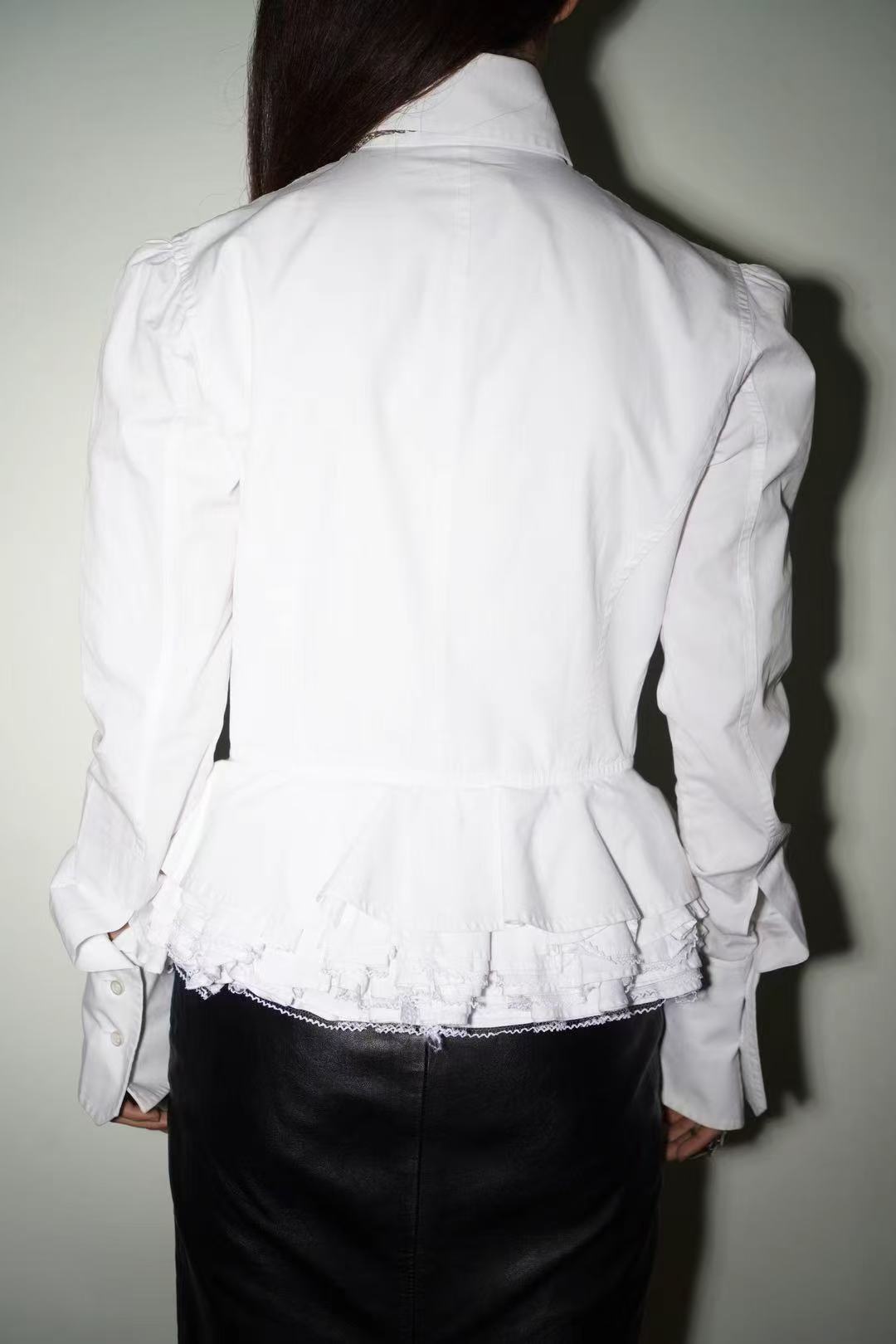 Gianfranco Ferré F/W 1995 Detachable Lace Hem Architectural Dress