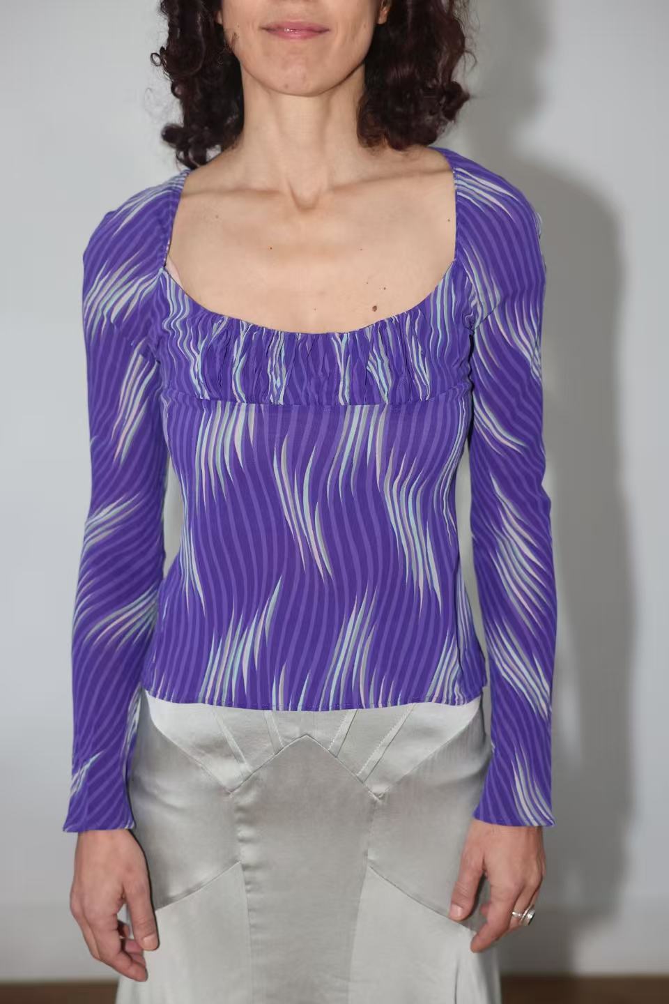 Gianni Versace Archive Chiffon Wave Top