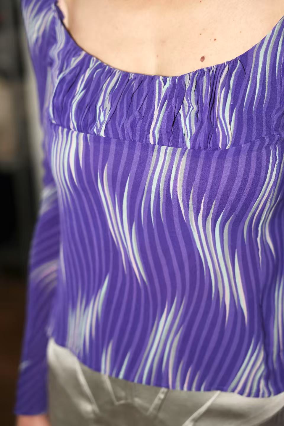 Gianni Versace Archive Chiffon Wave Top