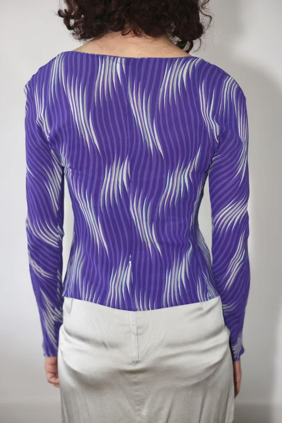Gianni Versace Archive Chiffon Wave Top