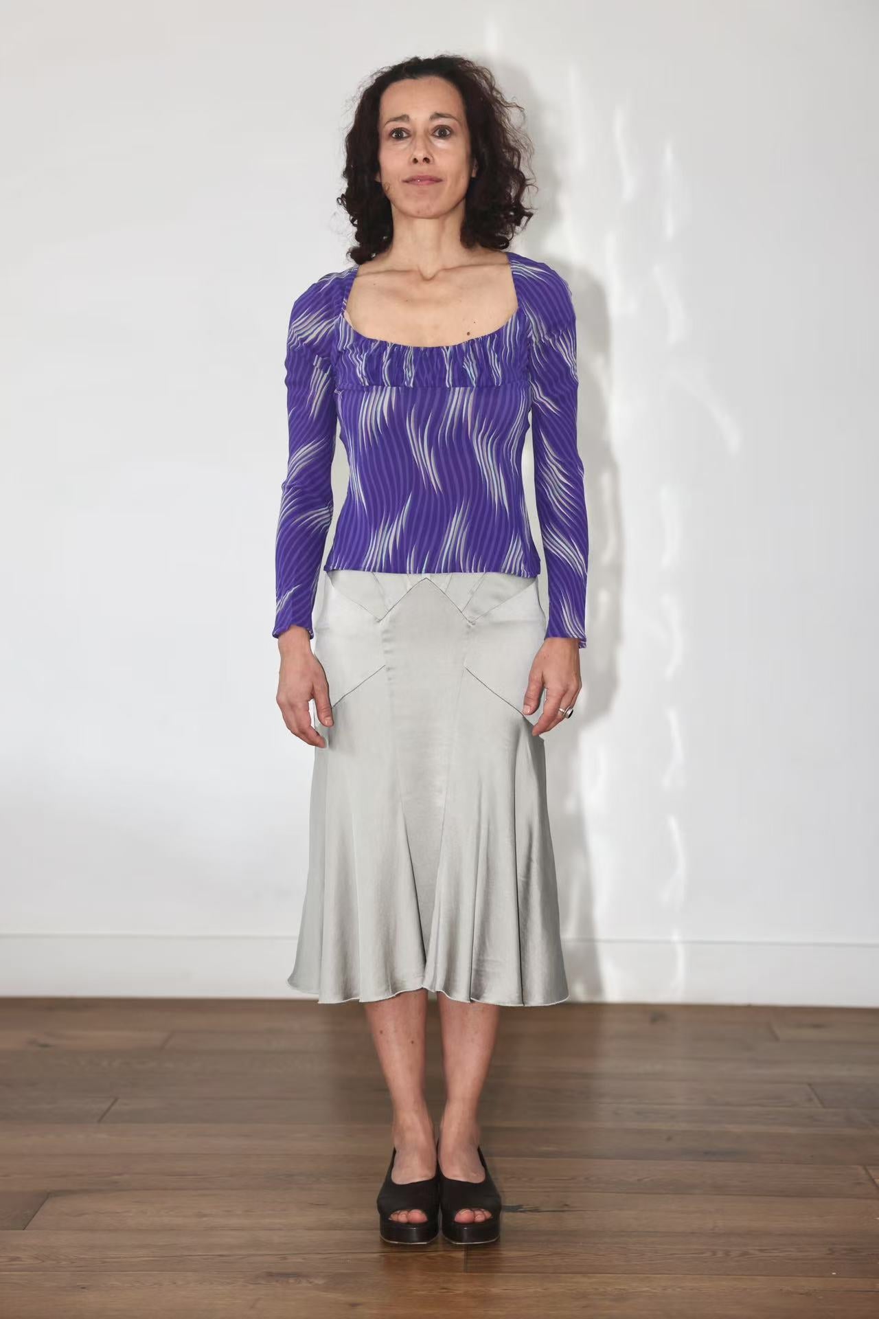Gianni Versace Archive Chiffon Wave Top