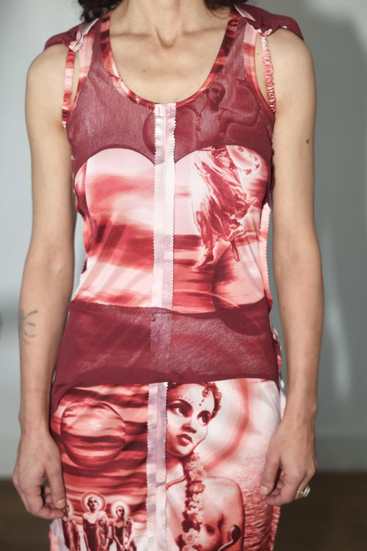 Jean Paul Gaultier Sculpture Universe Mesh Dress Set