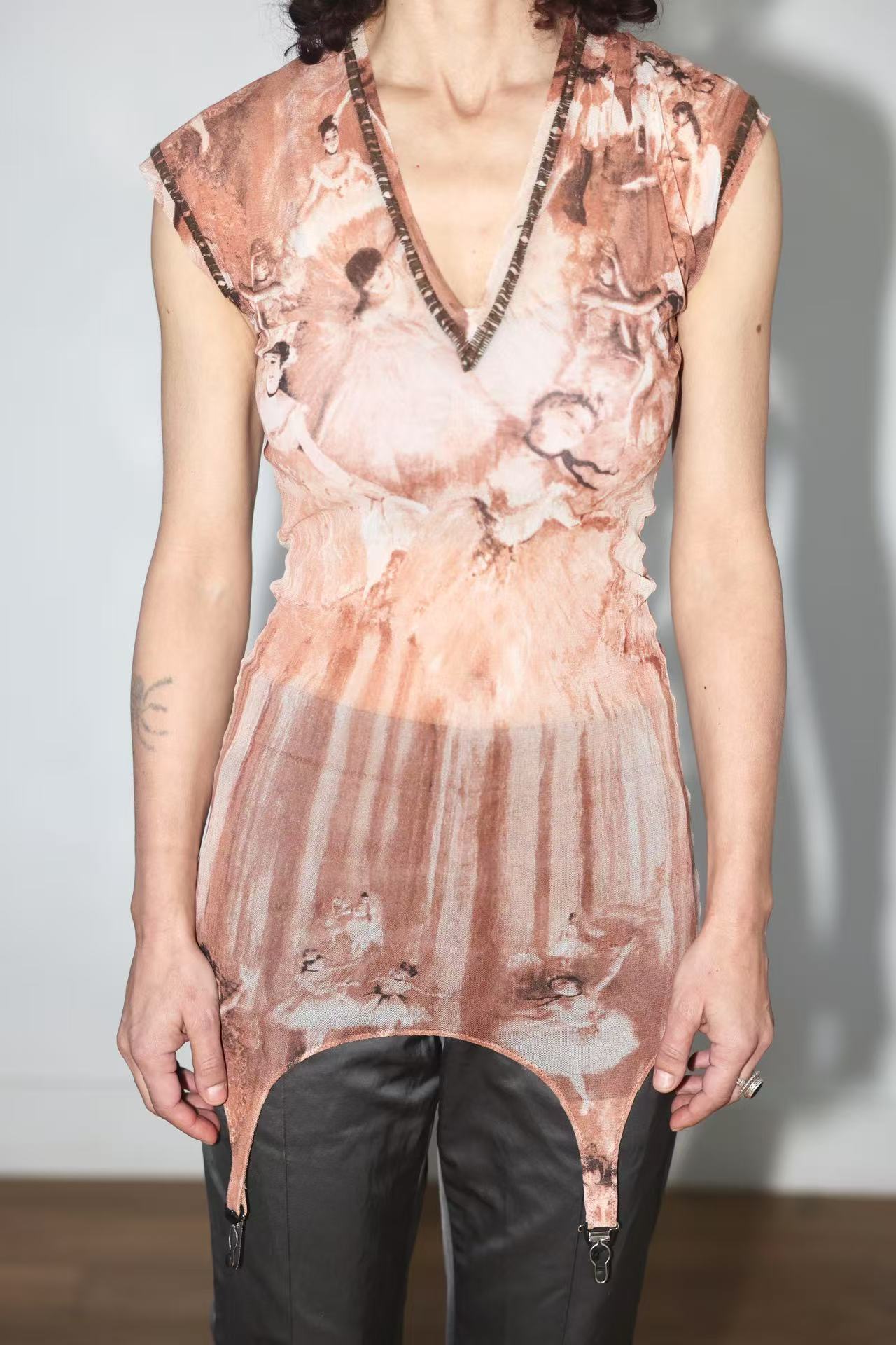 Jean Paul Gaultier S/S 2004 Degas Ballerina Mesh Suspender Top