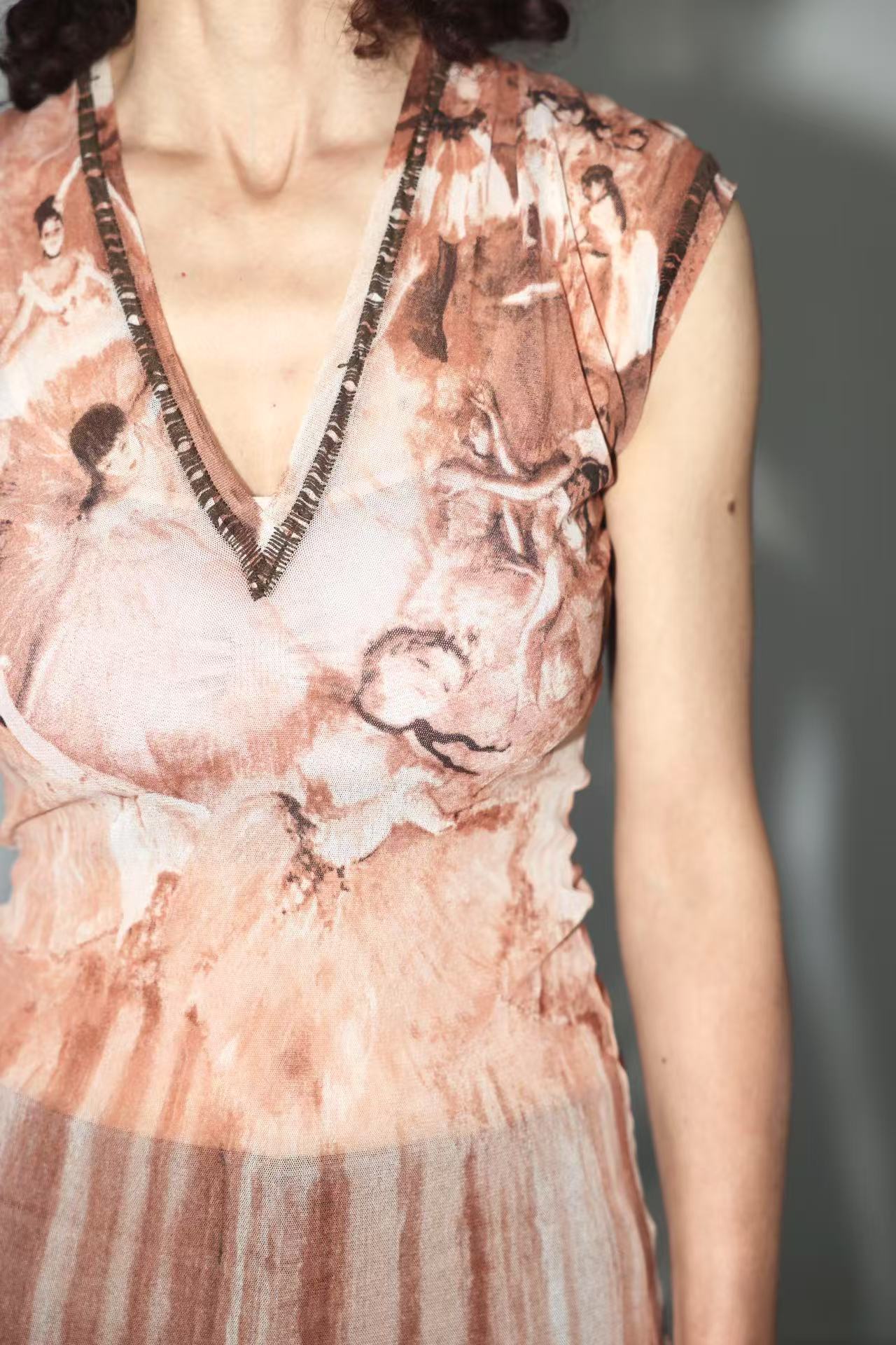 Jean Paul Gaultier S/S 2004 Degas Ballerina Mesh Suspender Top