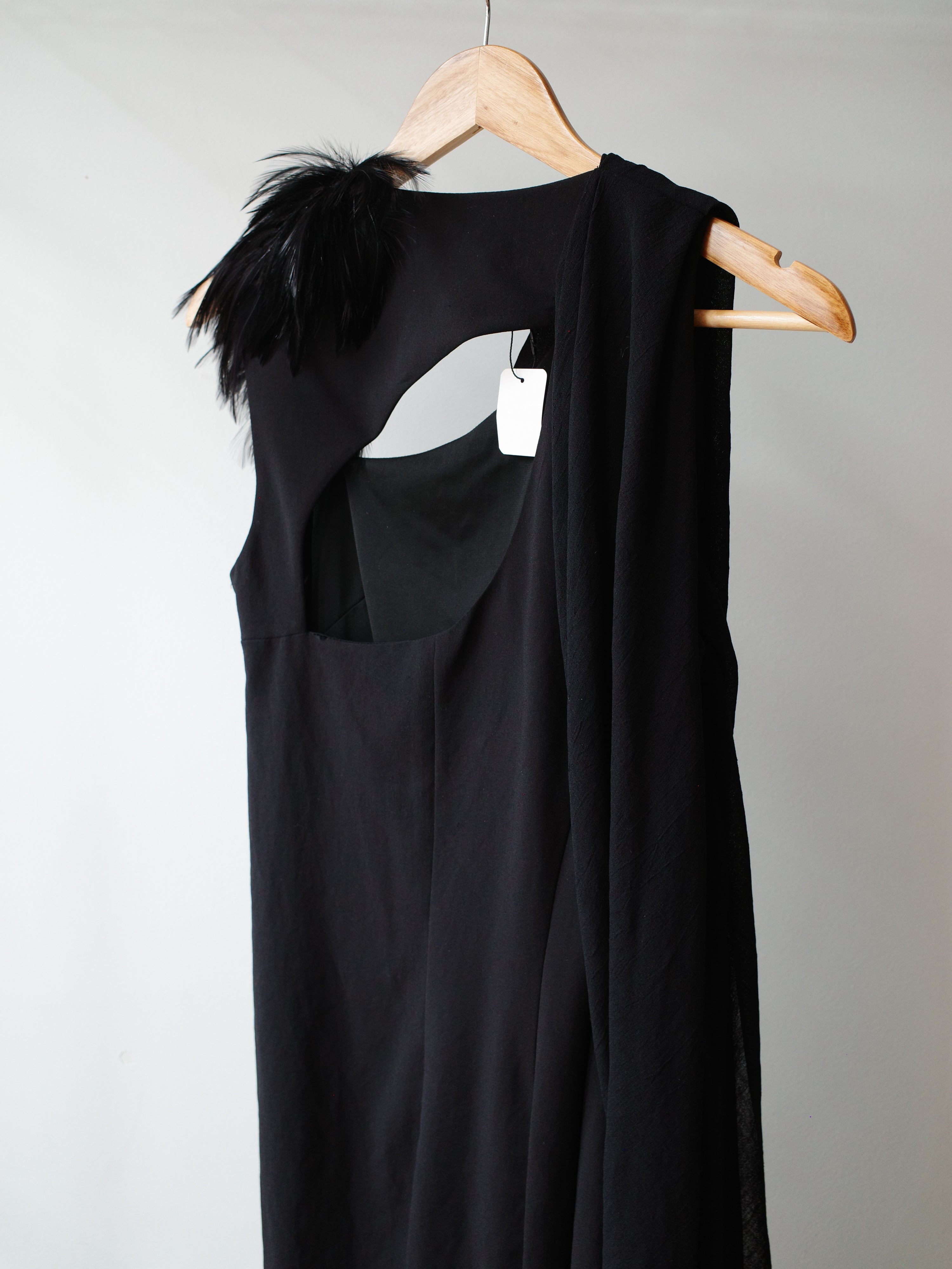 Helmut Lang Asymmetric Feather Dress