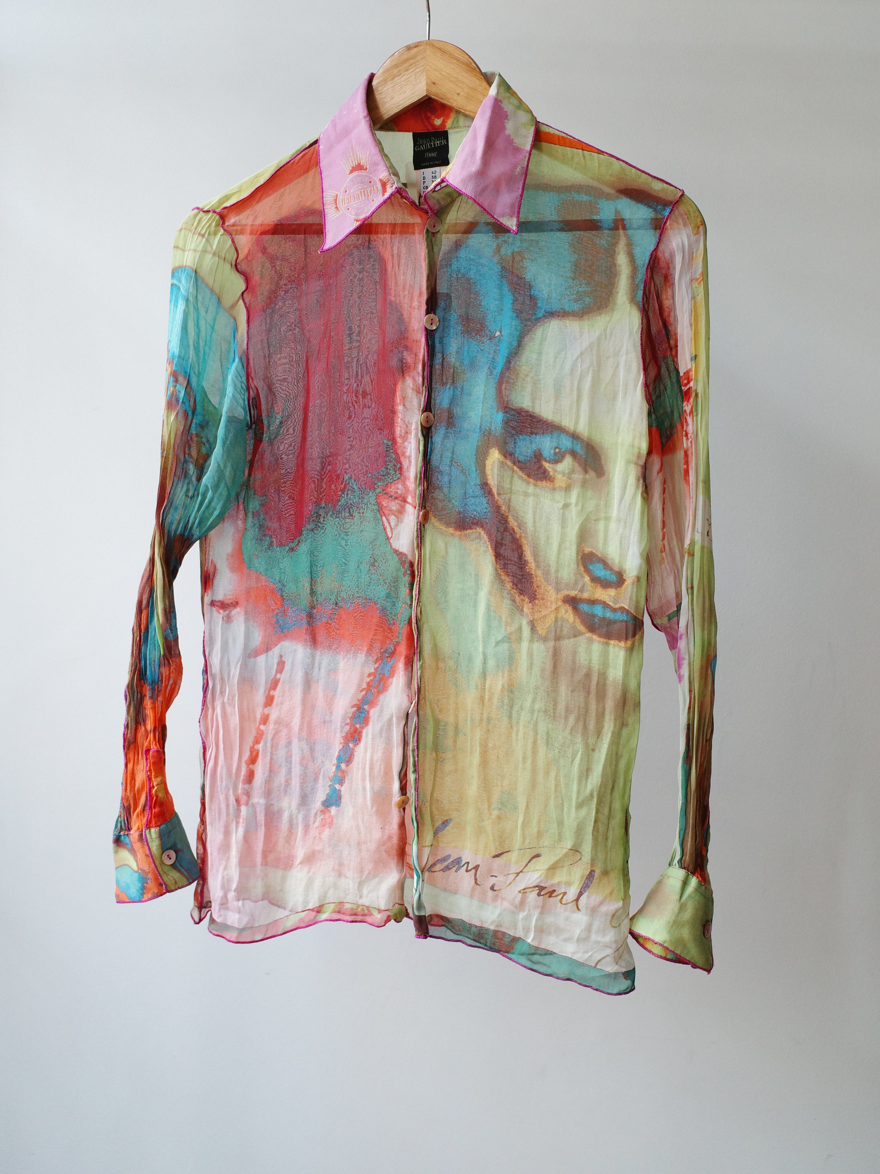 Jean Paul Gaultier Illusion Portrait Mesh Shirt