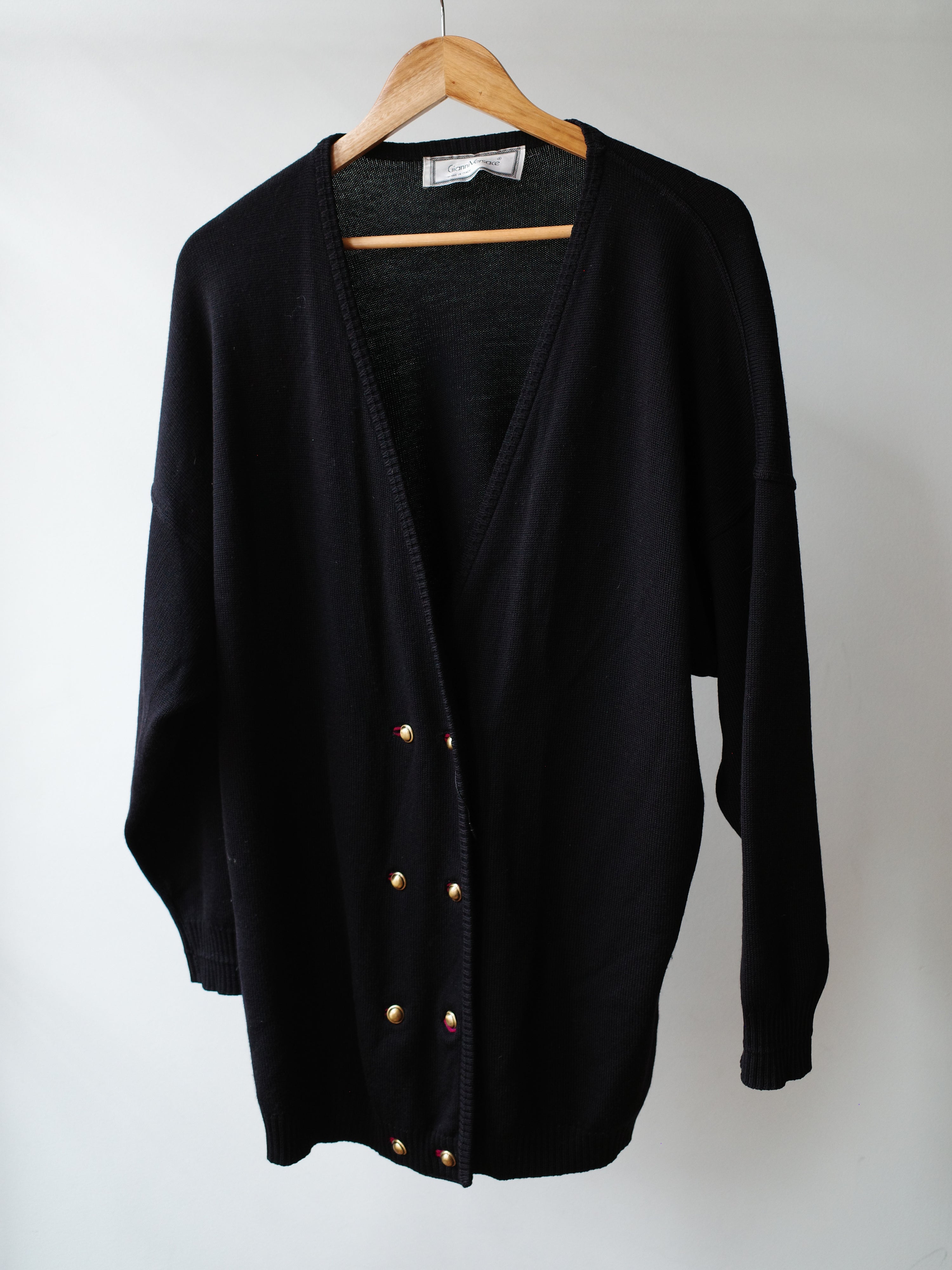 Gianni Versace Vintage Gold Button Knit Cardigan