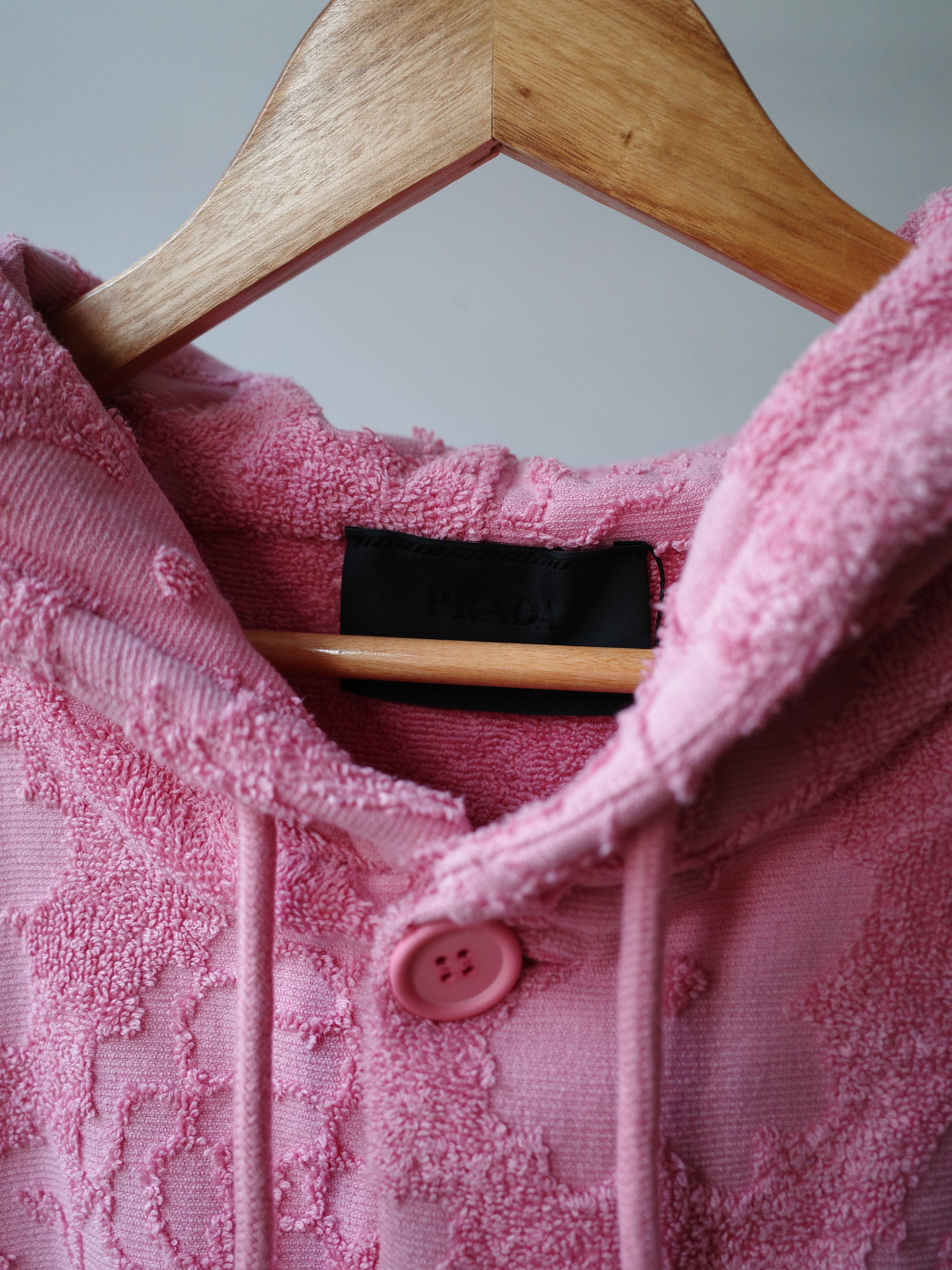 Prada Sculpted Floral Terry Hoodie Jacket