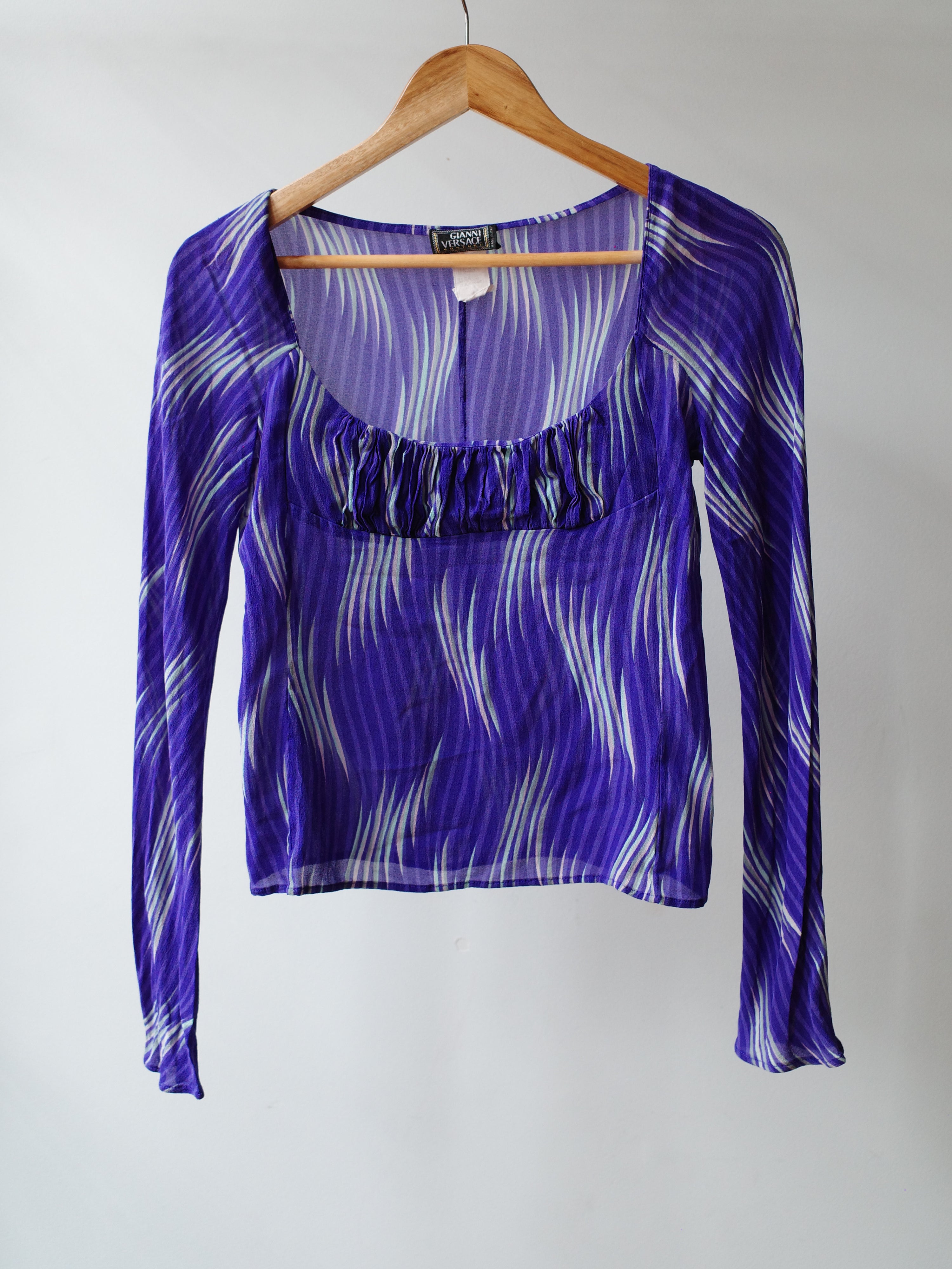 Gianni Versace Archive Chiffon Wave Top
