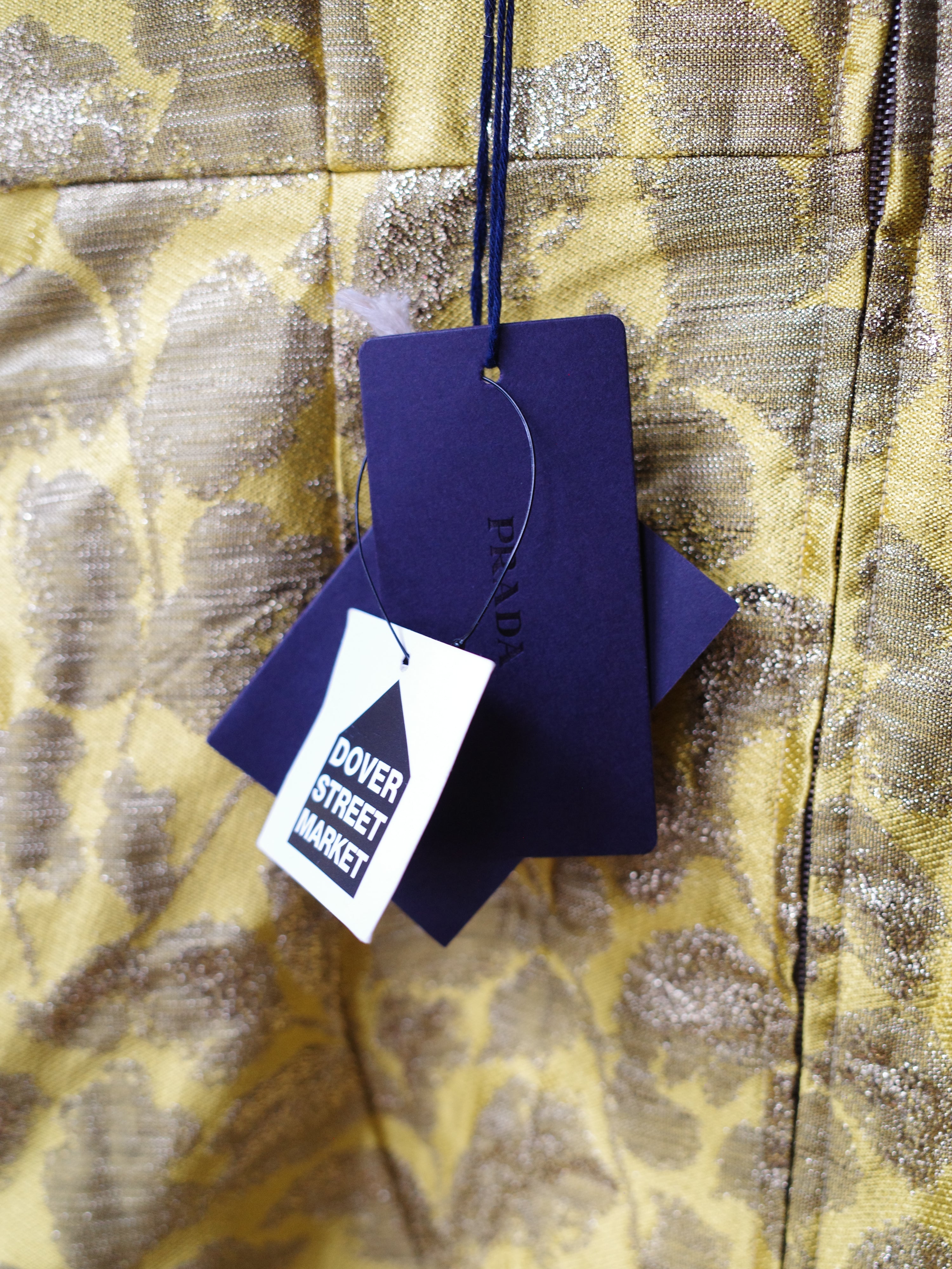 Prada Gold Brocade Sculptural Dress
