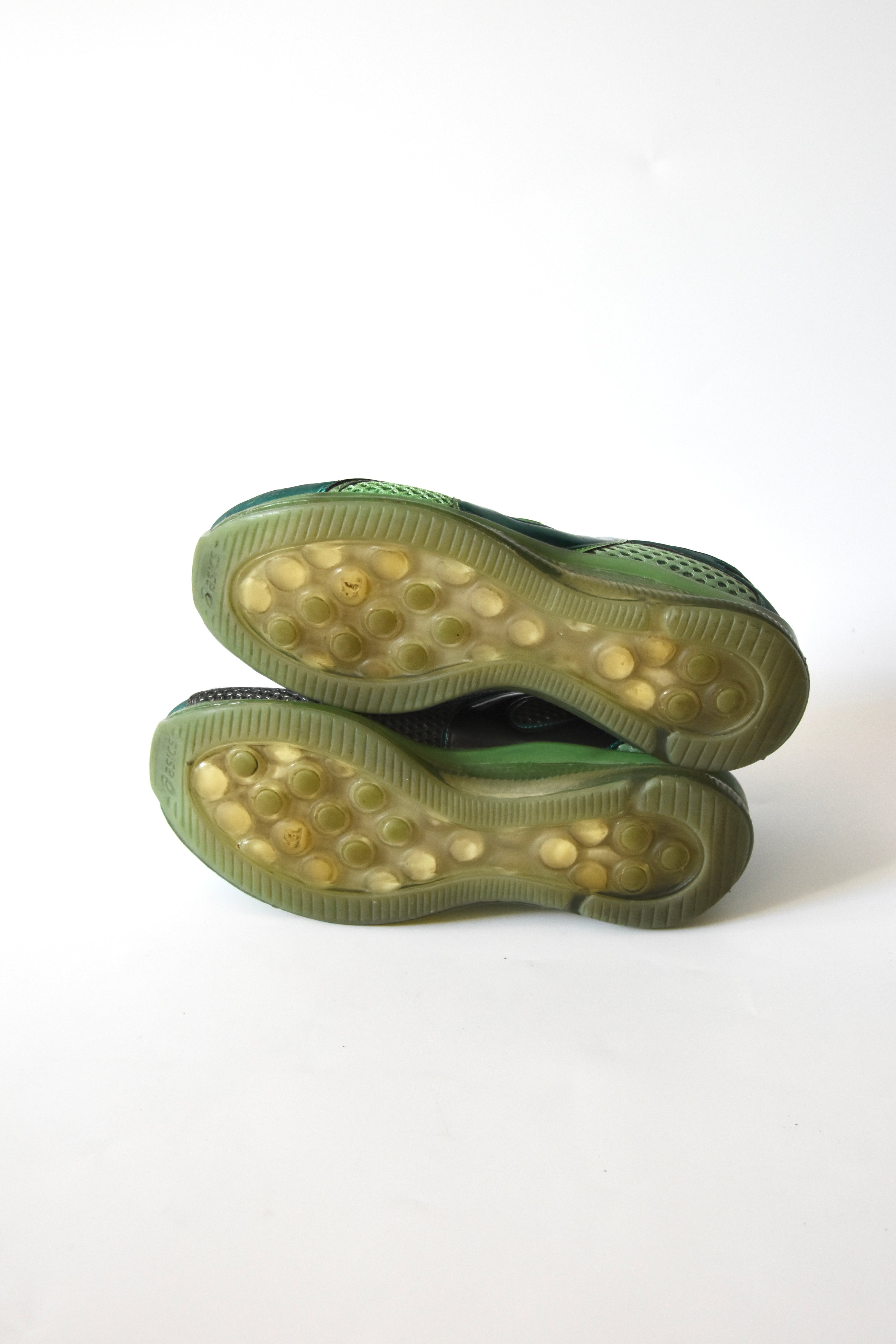 Kiko Kostadinov × ASICS Green Mesh Gel-Sokat Infinity Sneakers (Cyber-Organic Y2K Runner)