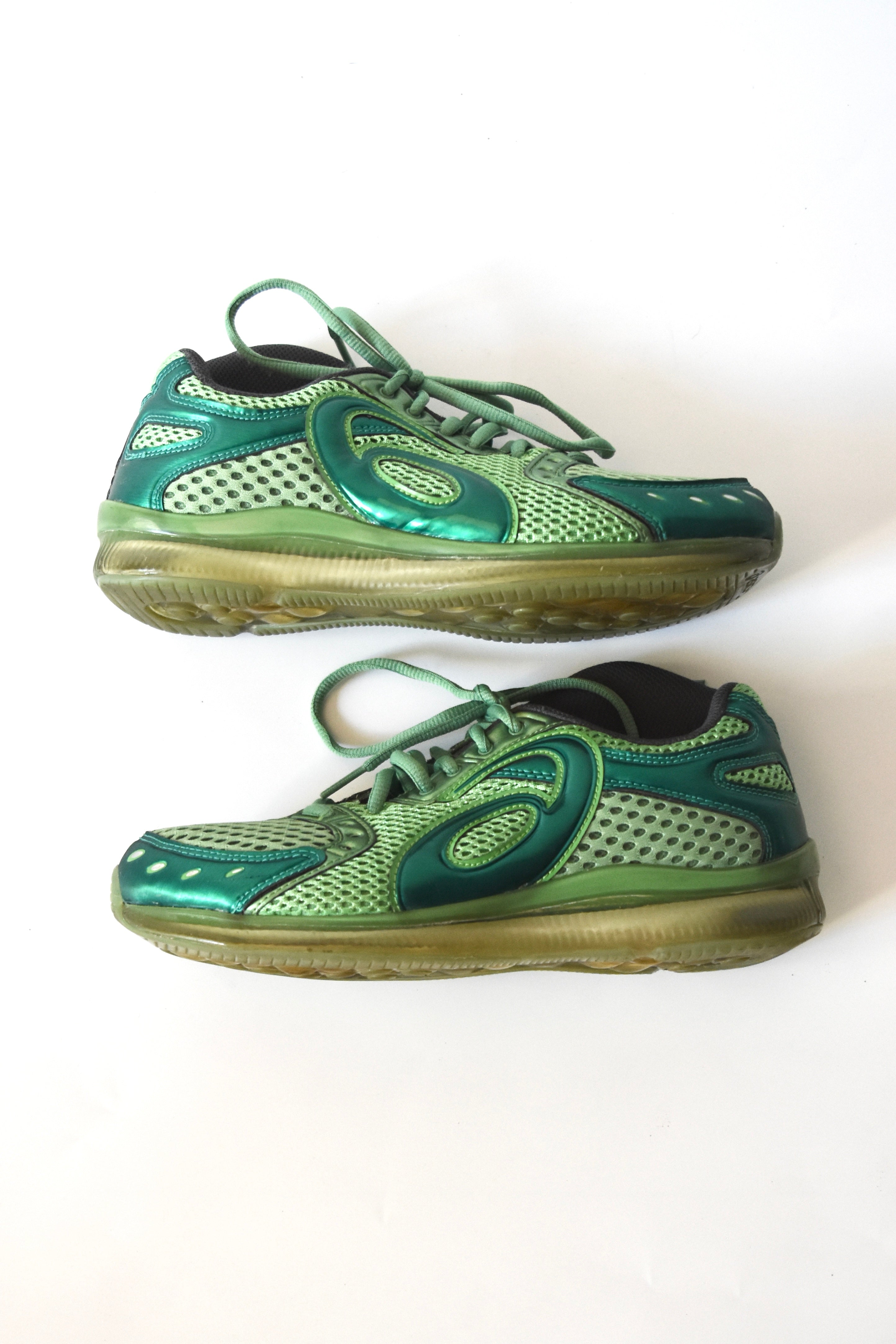 Kiko Kostadinov × ASICS Green Mesh Gel-Sokat Infinity Sneakers (Cyber-Organic Y2K Runner)