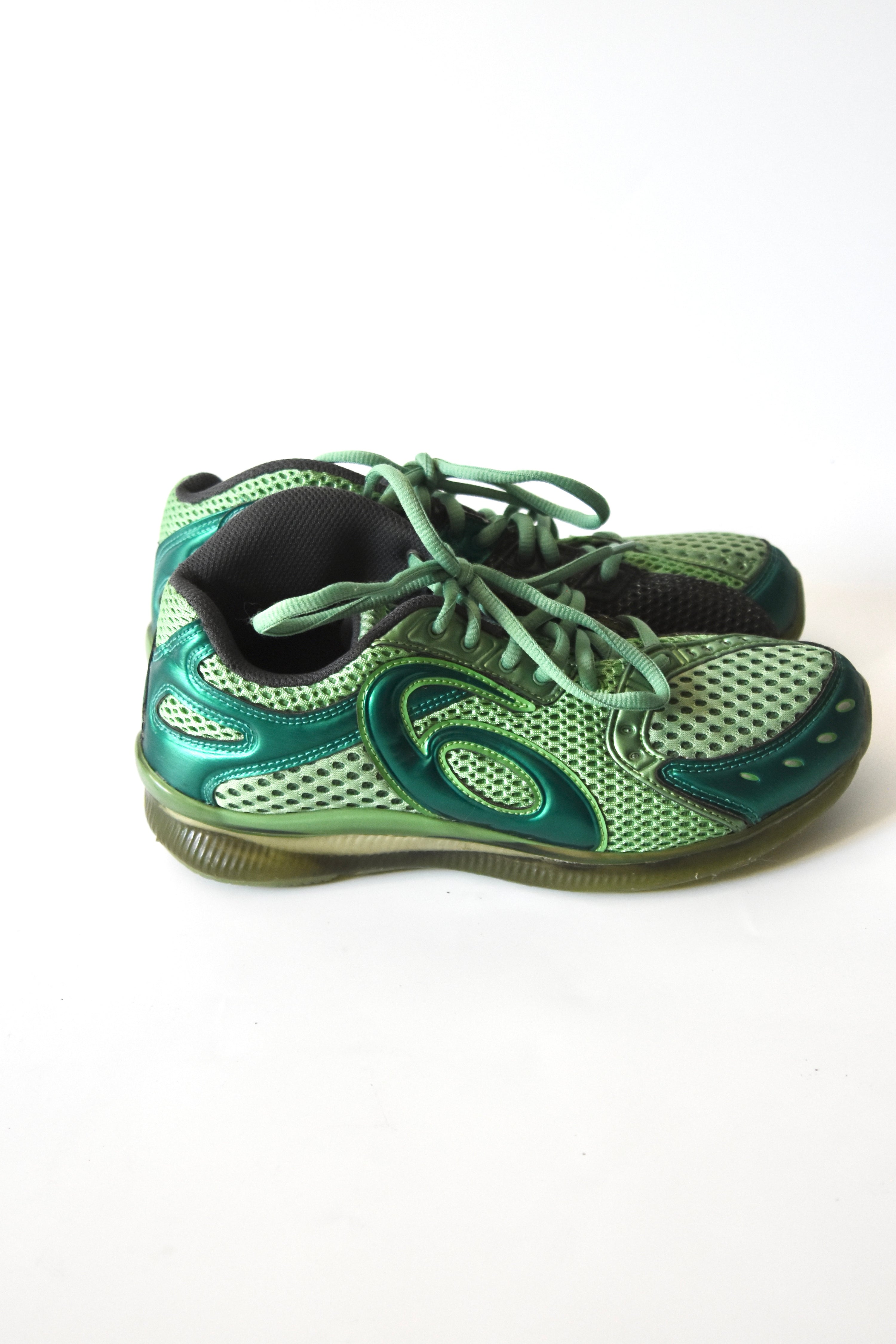 Kiko Kostadinov × ASICS Green Mesh Gel-Sokat Infinity Sneakers (Cyber-Organic Y2K Runner)