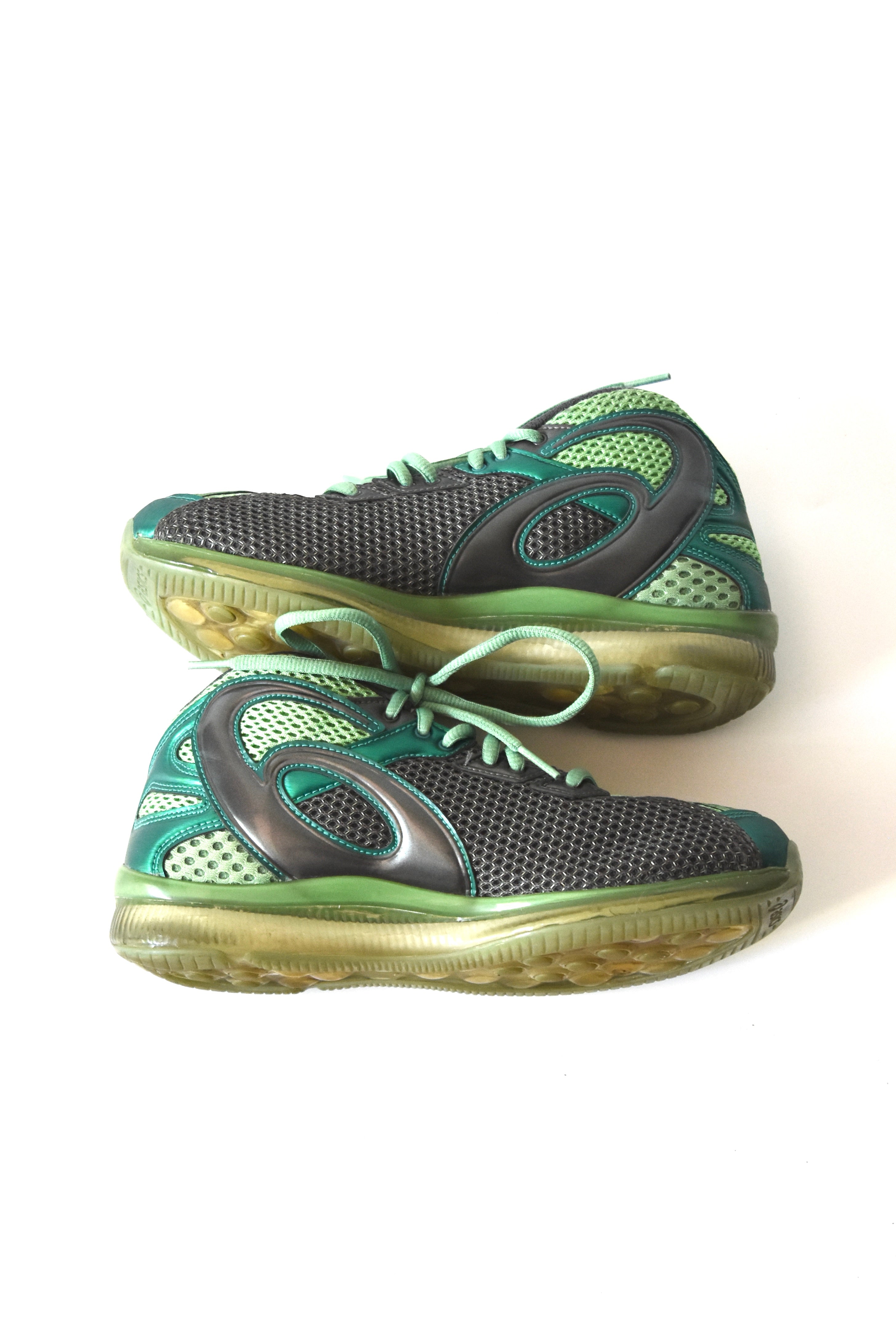 Kiko Kostadinov × ASICS Green Mesh Gel-Sokat Infinity Sneakers (Cyber-Organic Y2K Runner)