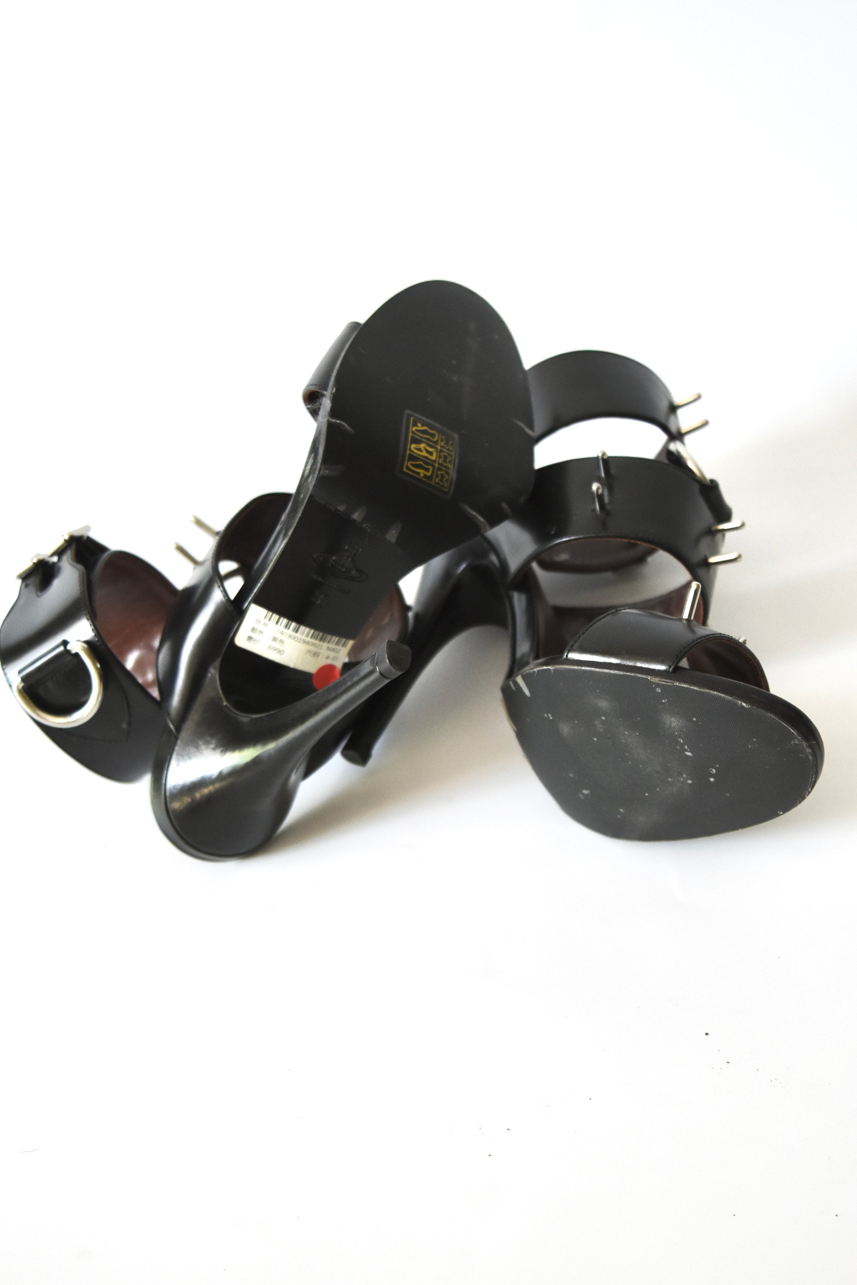 Vivienne Westwood “SEX” Archive Leather Spike Sandals (Chelsea Fetish in Sculptural Elegance)