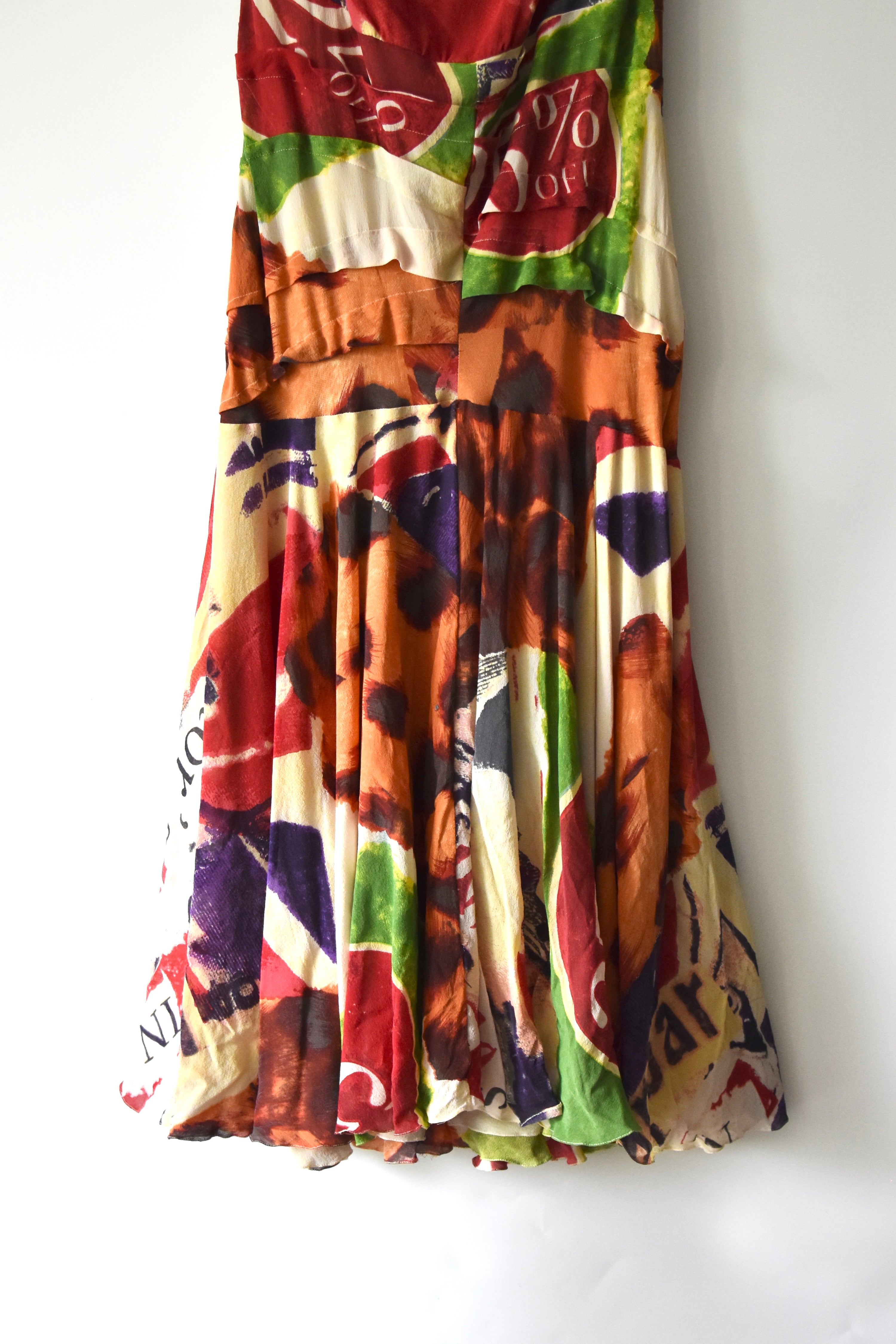 Christian Dior SS2003 “70% OFF” Abstract Print Bias-Cut Dress