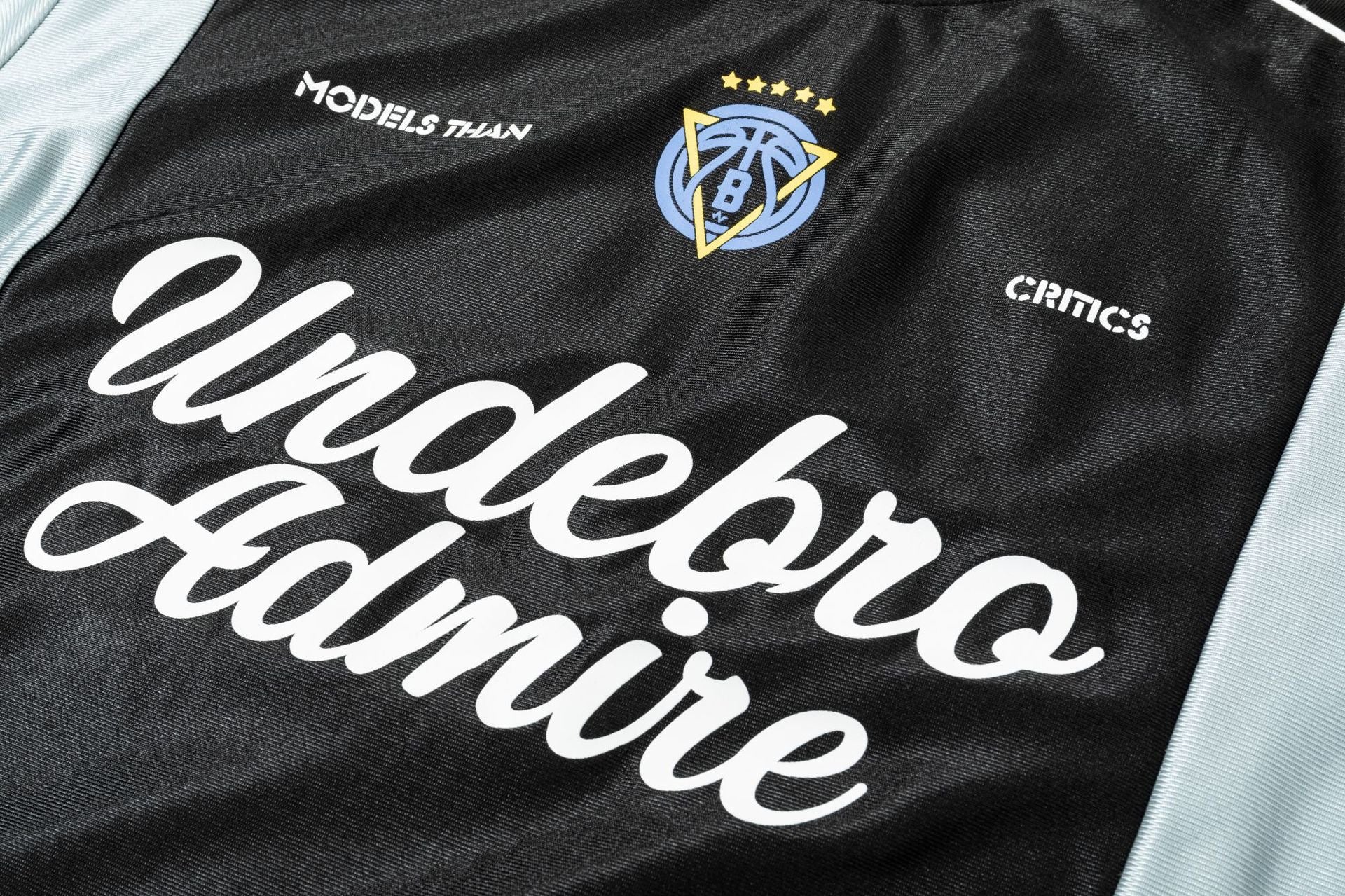 Unisex Football-Inspired Colorblock Jersey Tee (Undebro Admire Graphic – Black/Blue or Navy/Yellow)