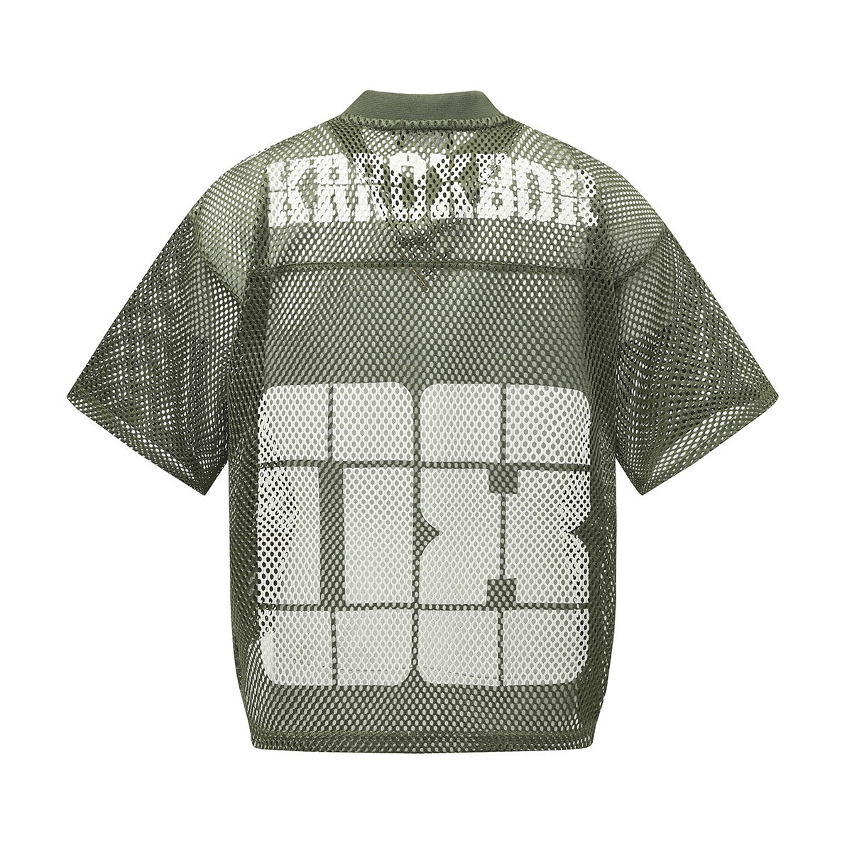 Mesh Digital-Print Oversized Jersey Tee – Black / Olive / Navy / Sand