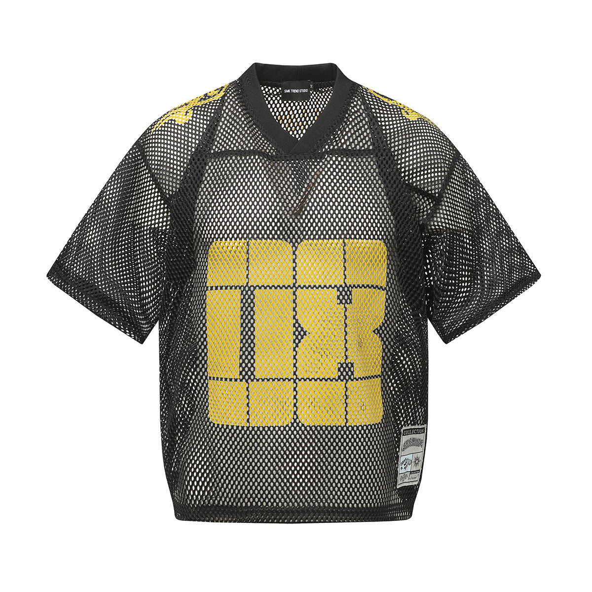 Mesh Digital-Print Oversized Jersey Tee – Black / Olive / Navy / Sand