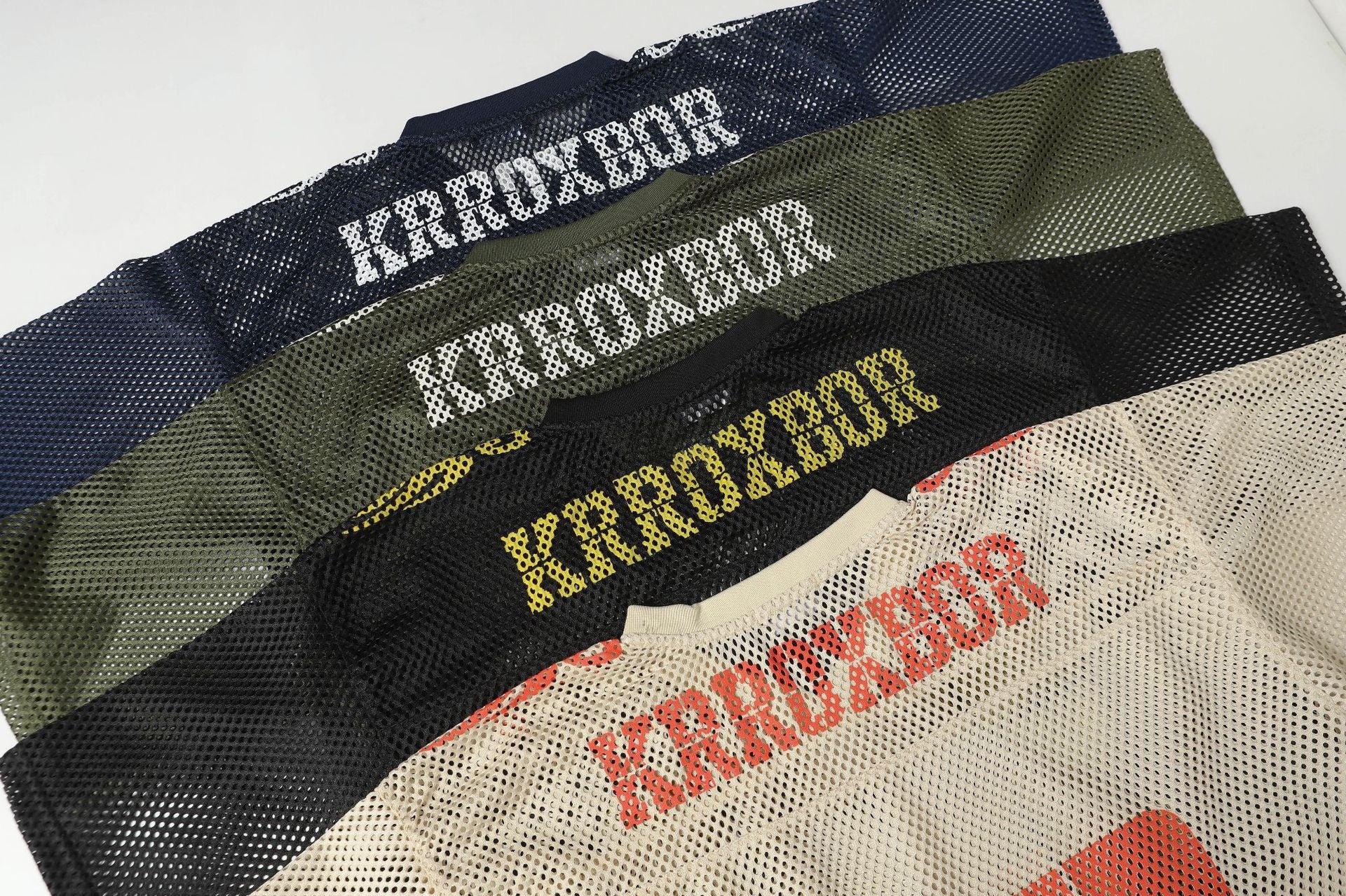 Mesh Digital-Print Oversized Jersey Tee – Black / Olive / Navy / Sand