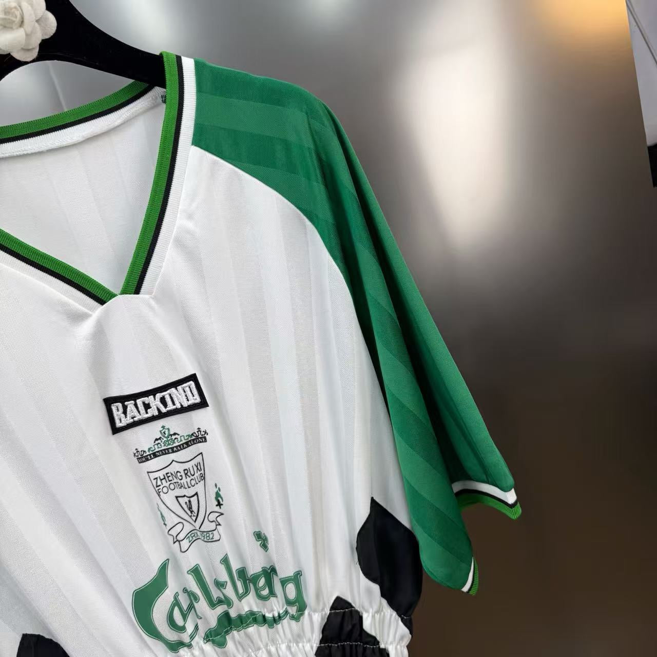 BACKINDI Smocked Panel Football-Inspired Jersey Top – Multi Colors