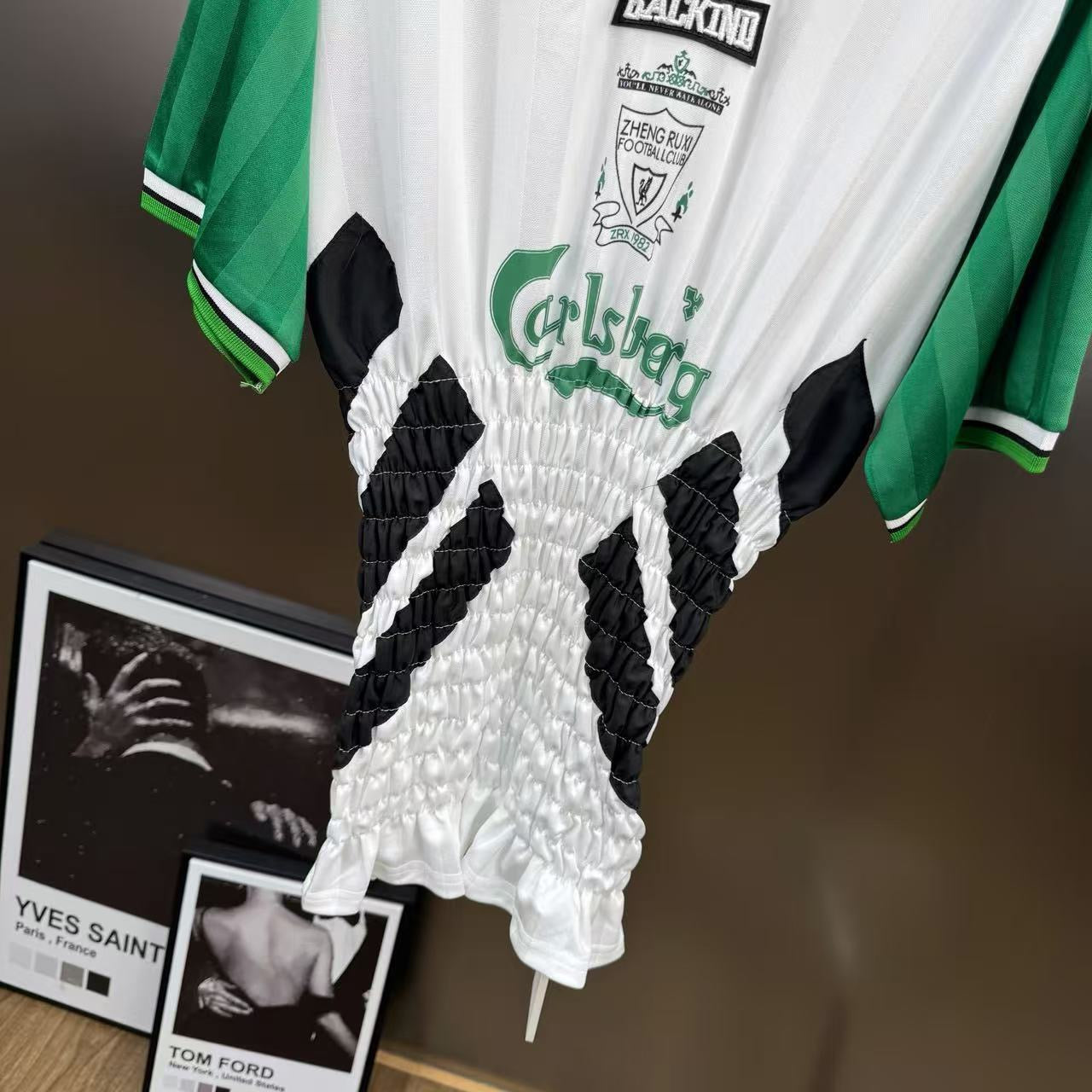BACKINDI Smocked Panel Football-Inspired Jersey Top – Multi Colors