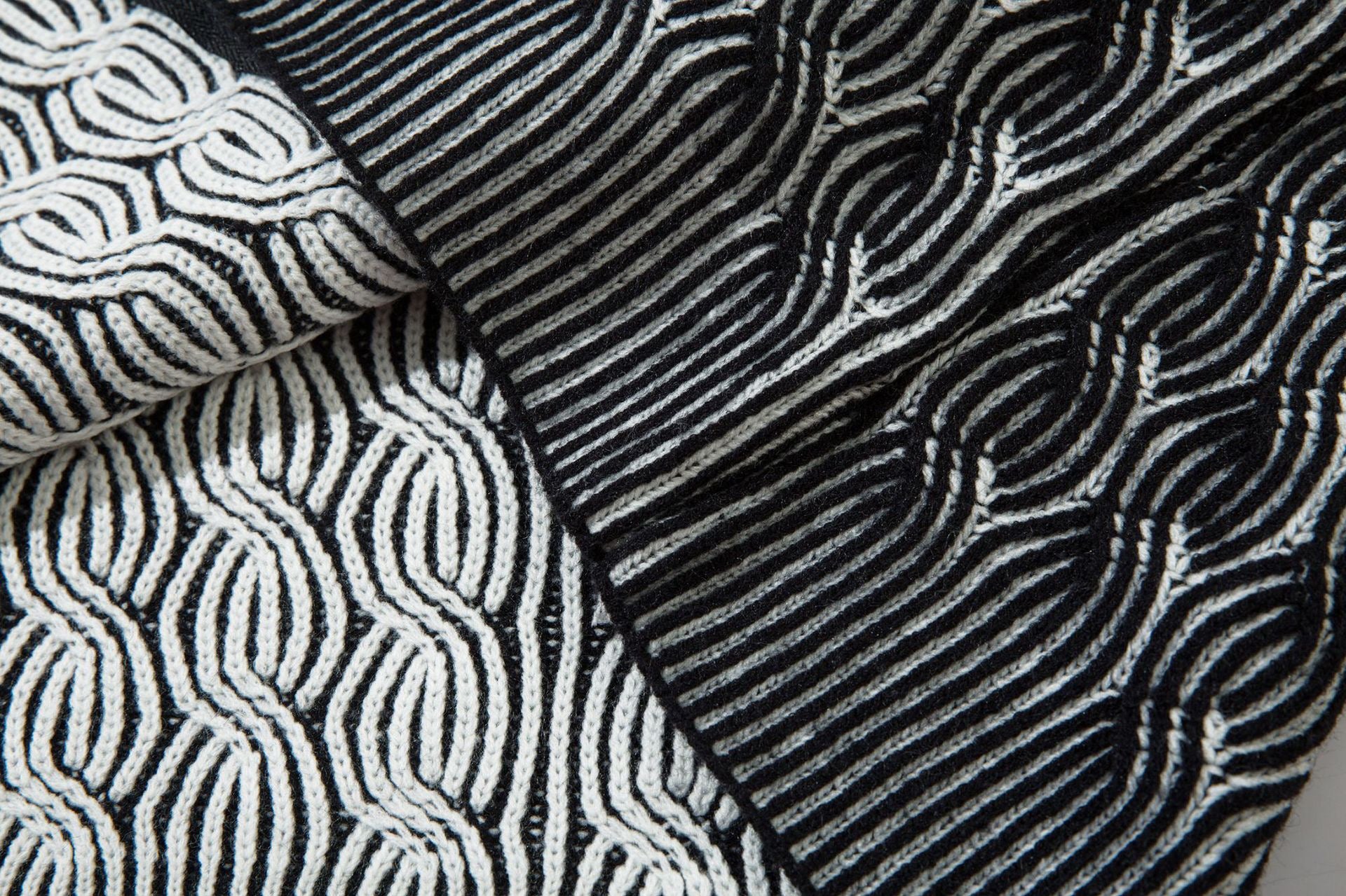 3D Ripple Cable Zip Cardigan – Grey / Charcoal