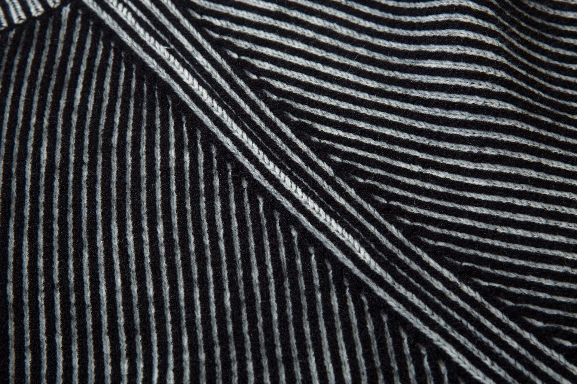 3D Ripple Cable Zip Cardigan – Grey / Charcoal