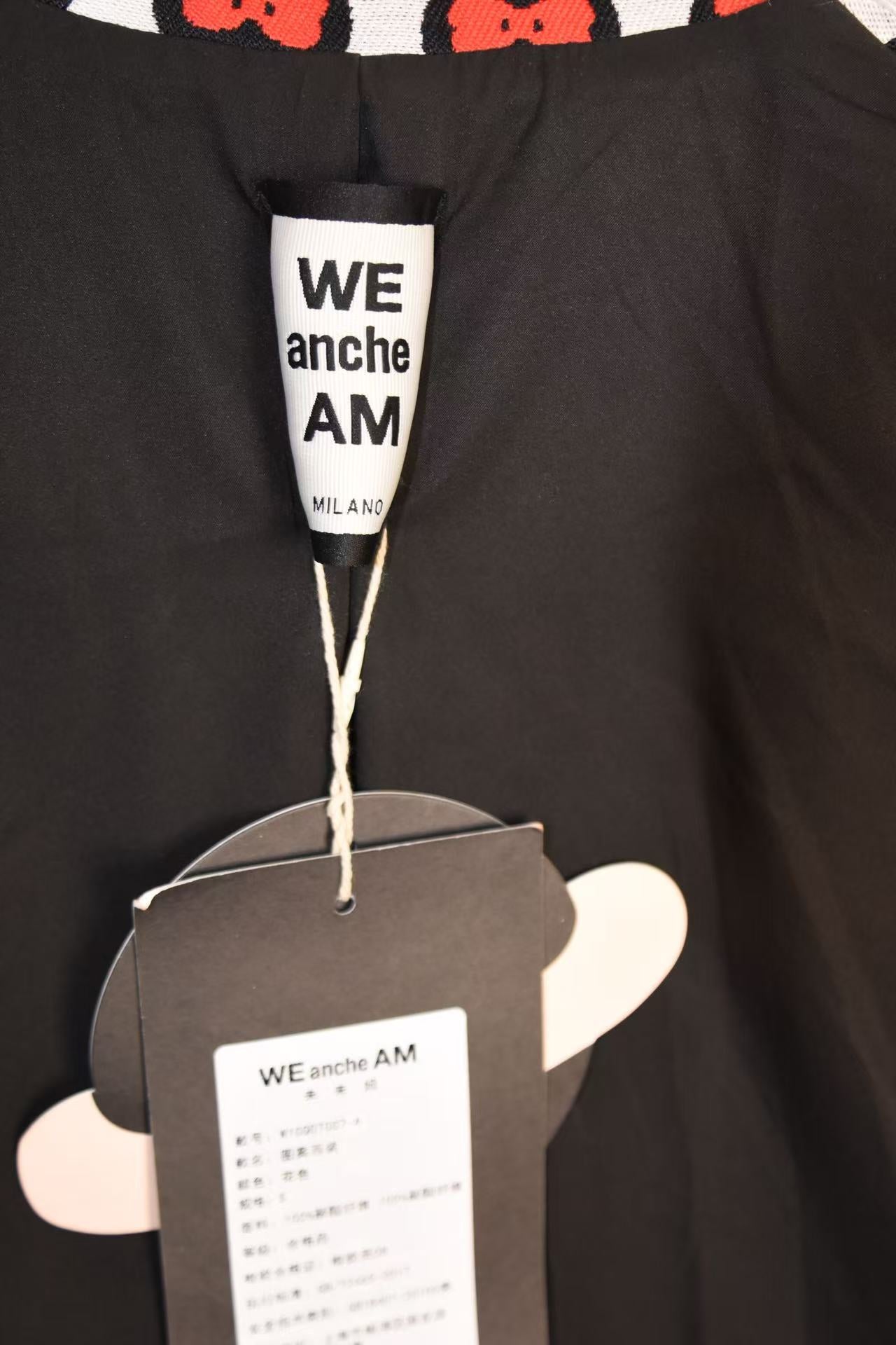 WE ANCHE AM “Build The Moon” Cartoon Eyes Embroidered Blazer – Graphic Pop Art Statement Jacket