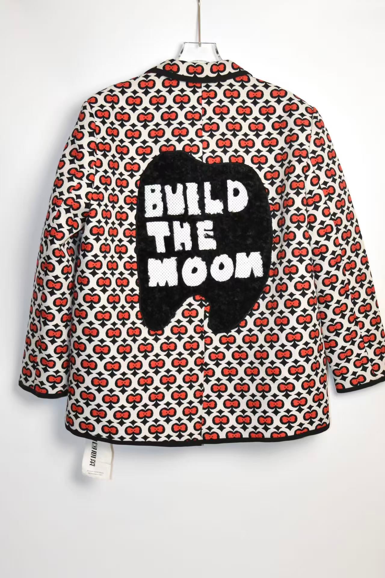WE ANCHE AM “Build The Moon” Cartoon Eyes Embroidered Blazer – Graphic Pop Art Statement Jacket