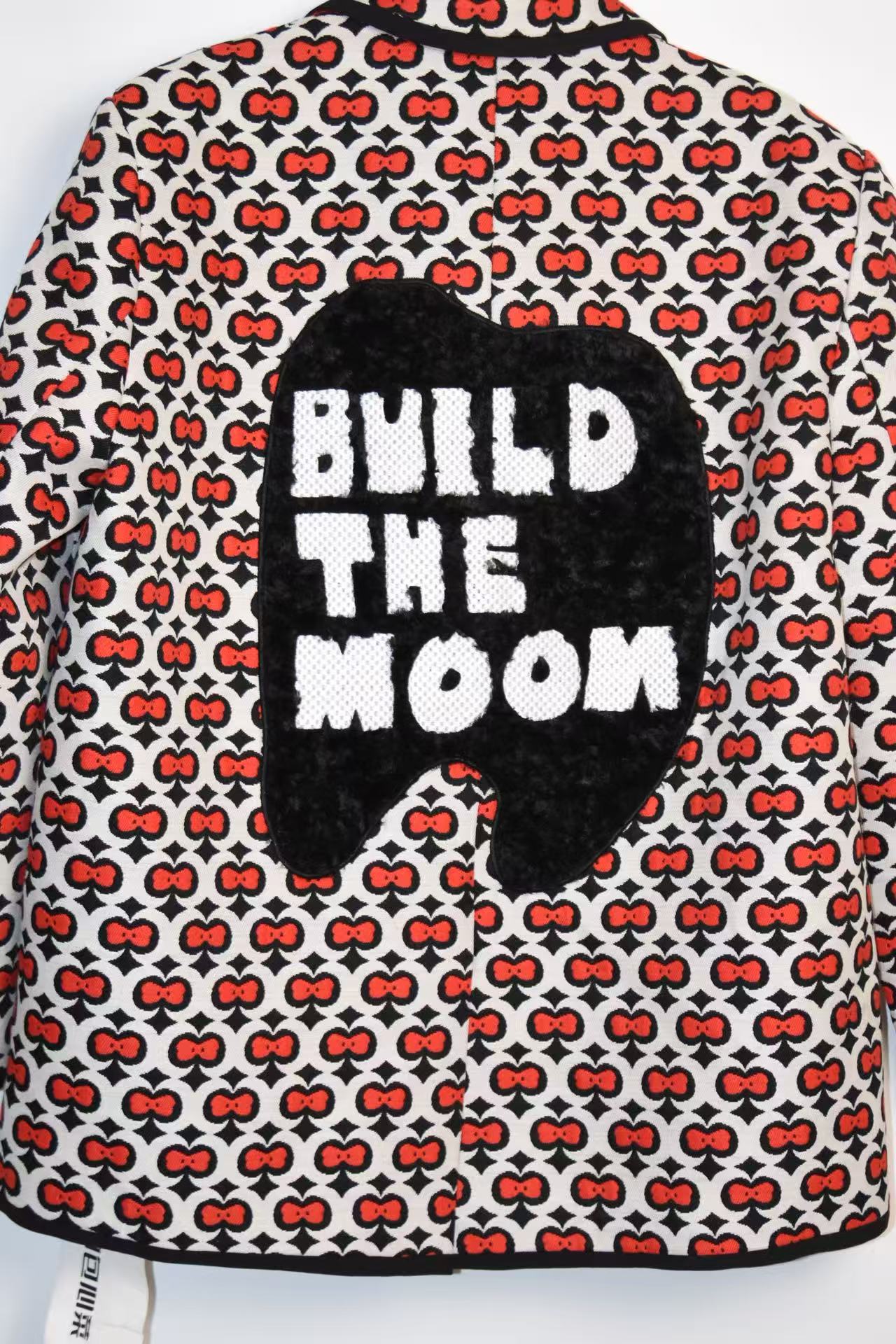 WE ANCHE AM “Build The Moon” Cartoon Eyes Embroidered Blazer – Graphic Pop Art Statement Jacket