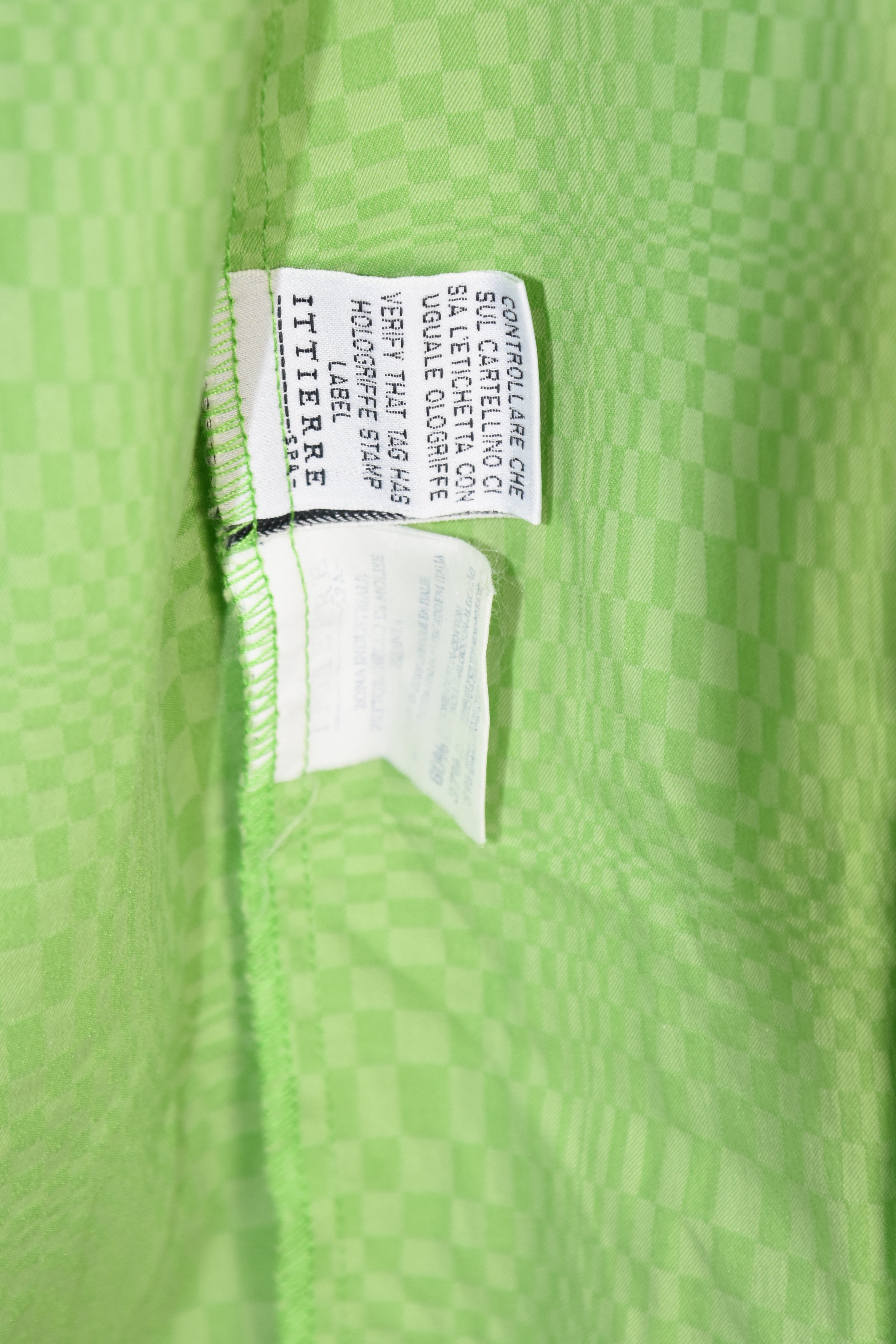 Versace Jeans Couture Green Checkered Zip-Up Sleeveless Mini Dress – Y2K Vintage Italy