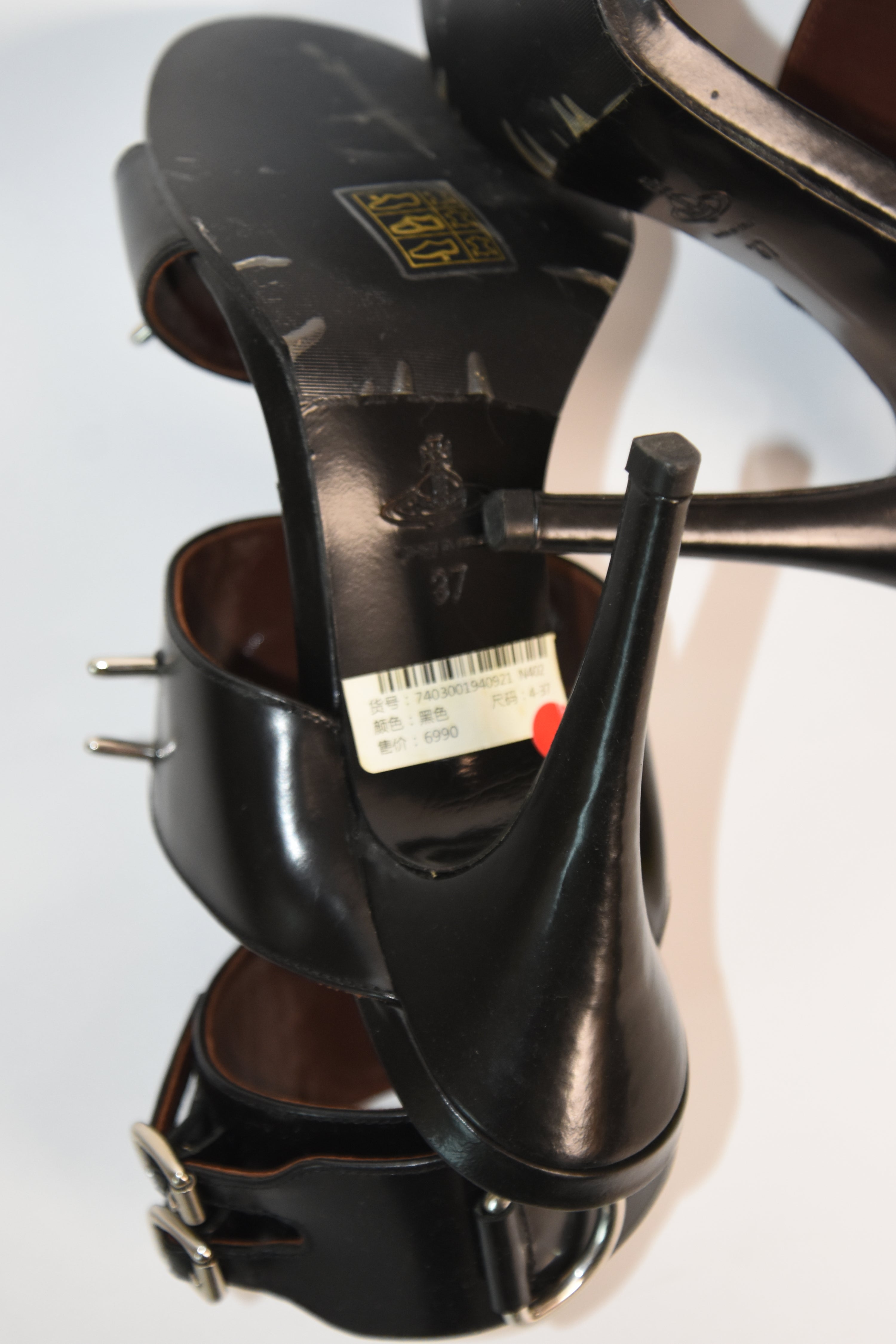 Vivienne Westwood “SEX” Archive Leather Spike Sandals (Chelsea Fetish in Sculptural Elegance)