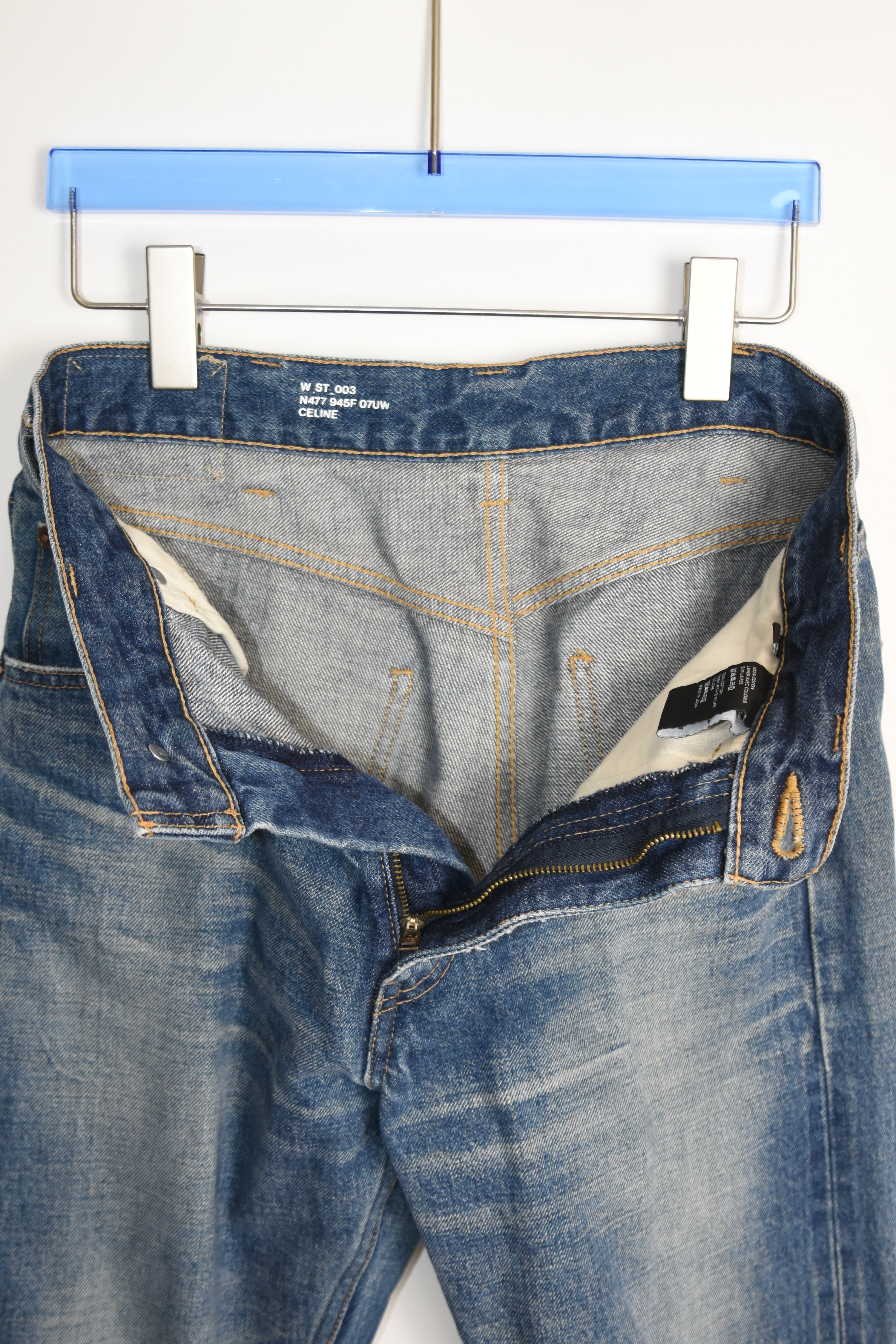 CELINE Homme by Hedi Slimane “W ST 003” Vintage Wash Straight Denim – Men’s Size 29 (Archive)