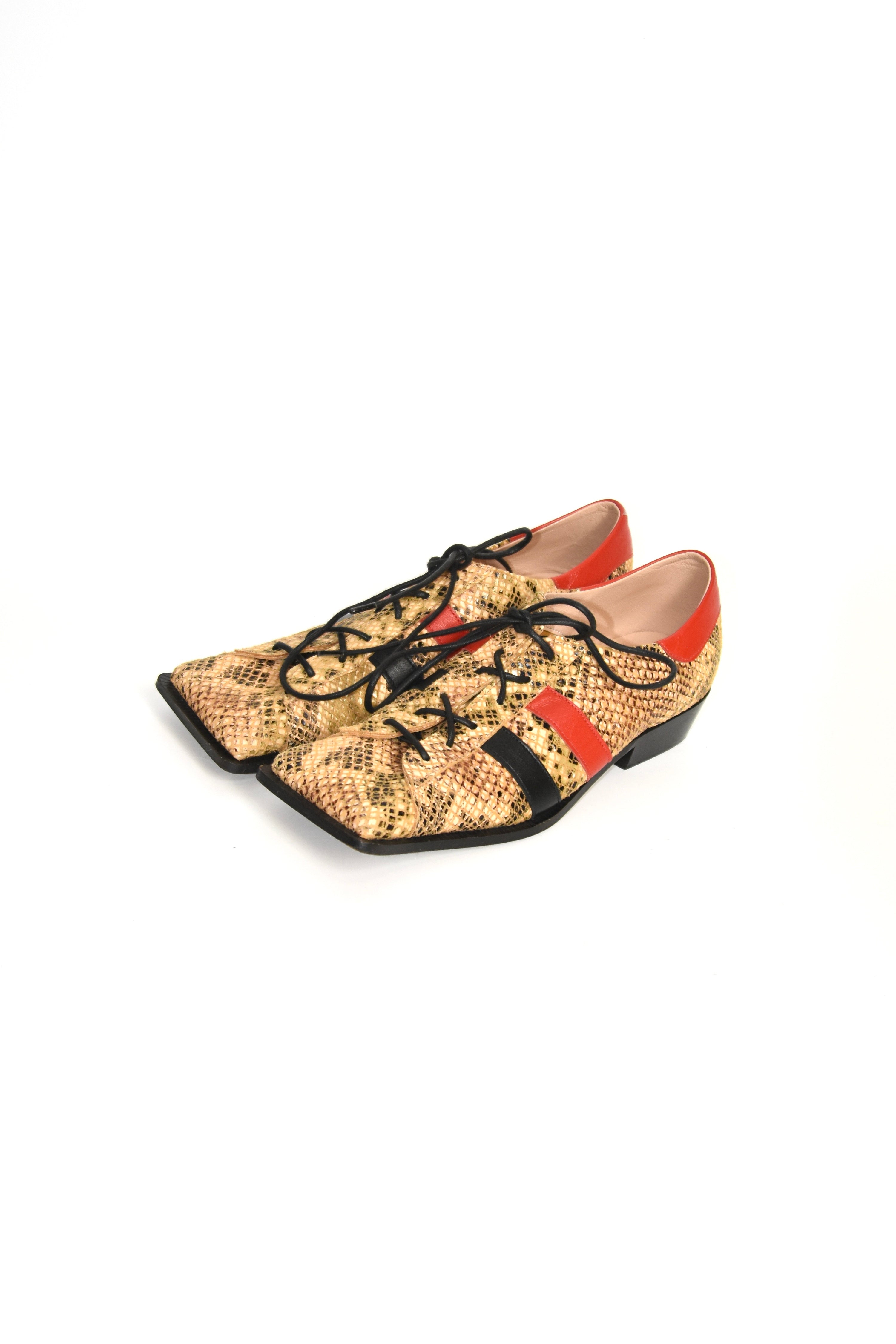 Vivienne Westwood Python Square-Toe Derby Shoes