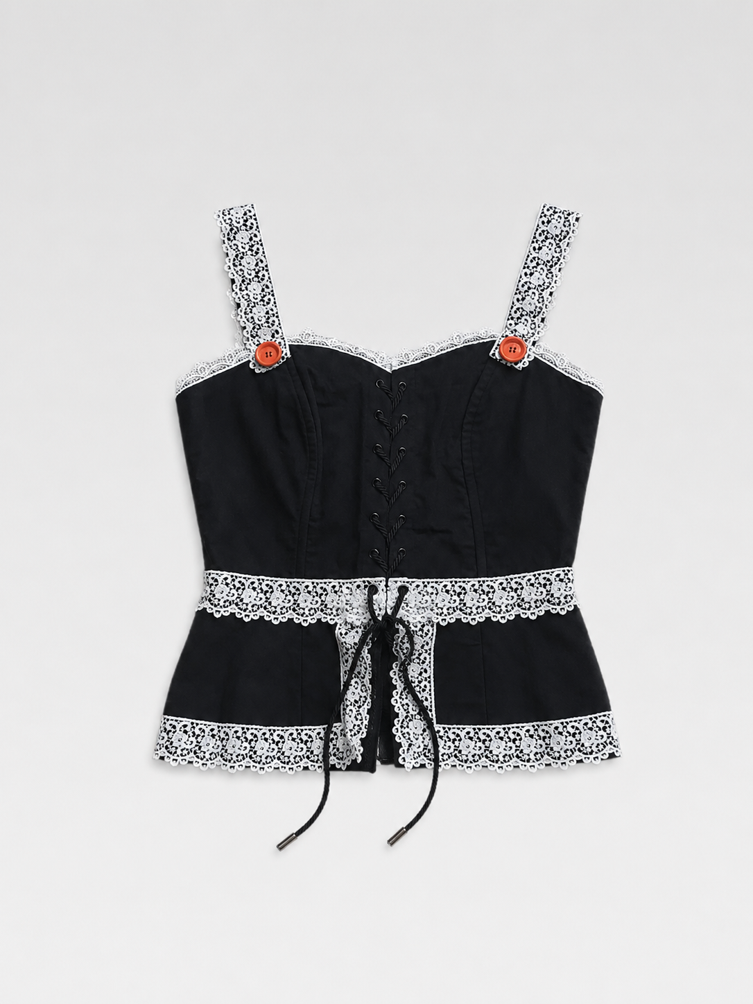 Dolce & Gabbana Lace Corset Tank Top with Leopard Silk Lining