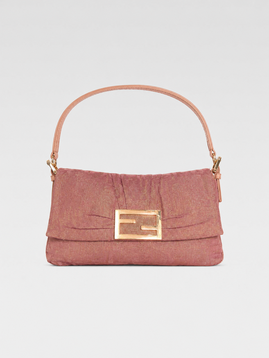 Fendi Vintage Iridescent FF Baguette Bag Pink Gold Gradient Metallic Mermaid Rare Shoulder Bag