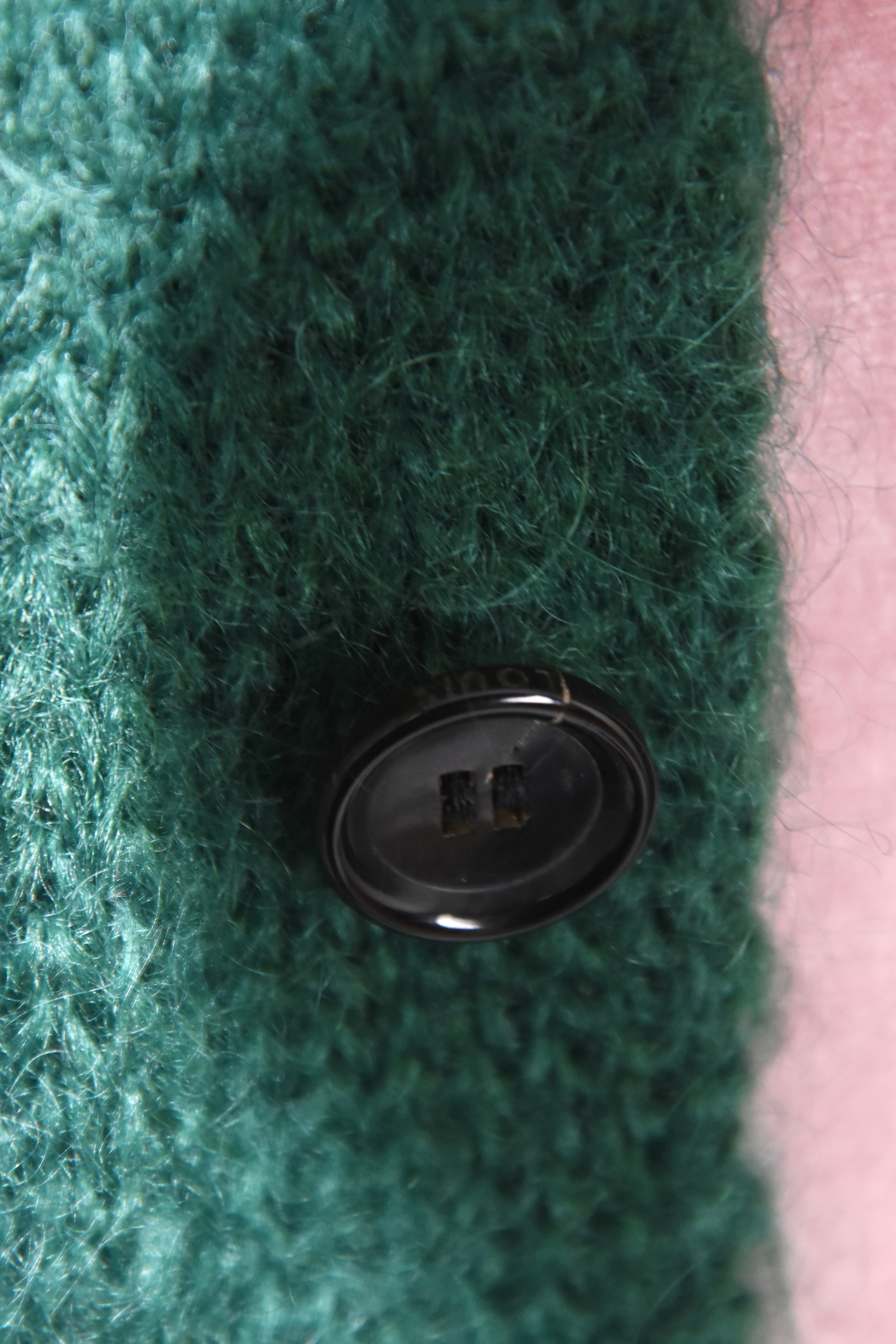Louis Vuitton Mohair Intarsia Logo Wool Cardigan – Emerald Green Graphic Knit Sweater